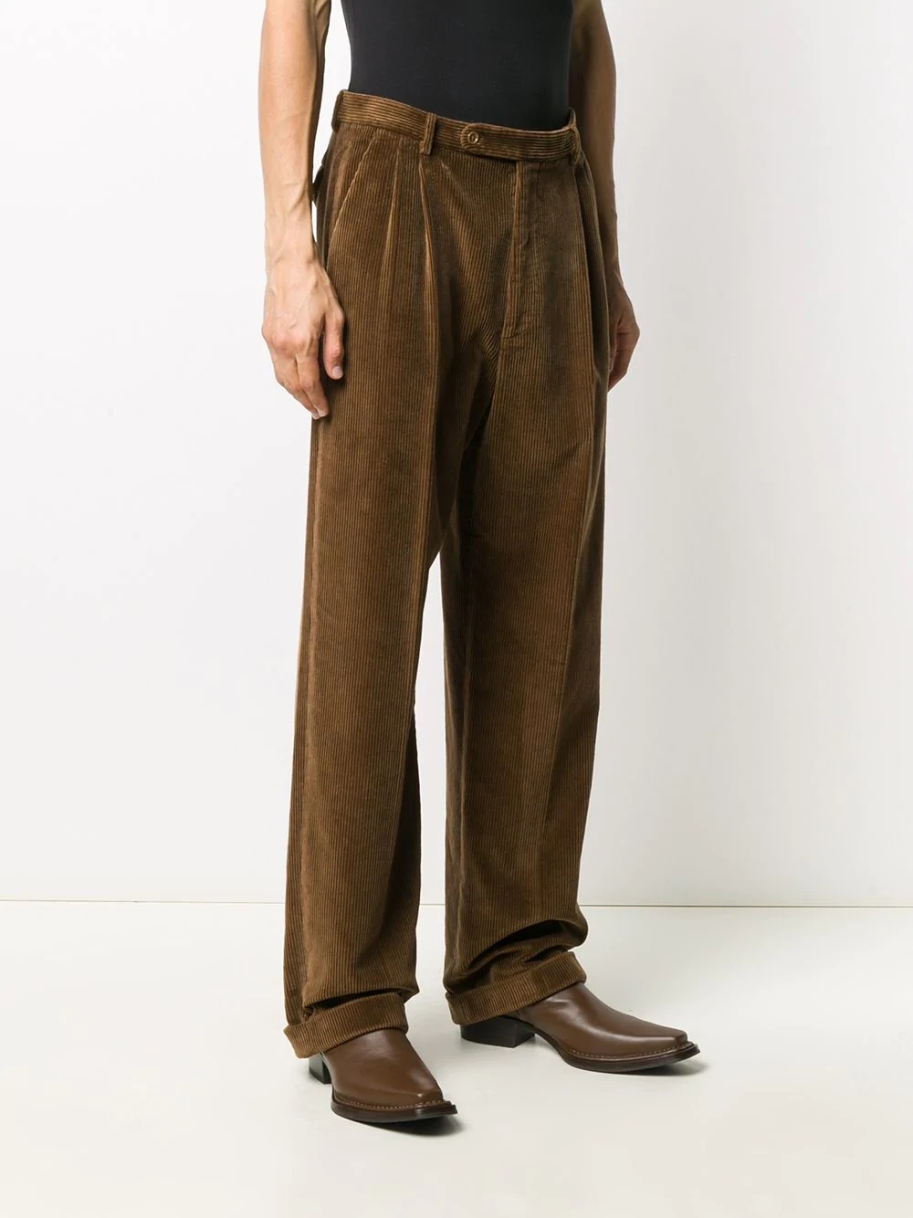 corduroy wide-leg trousers - 3