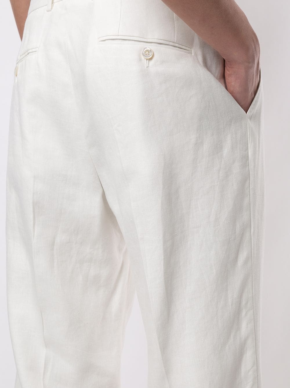 tailored linen trousers - 5