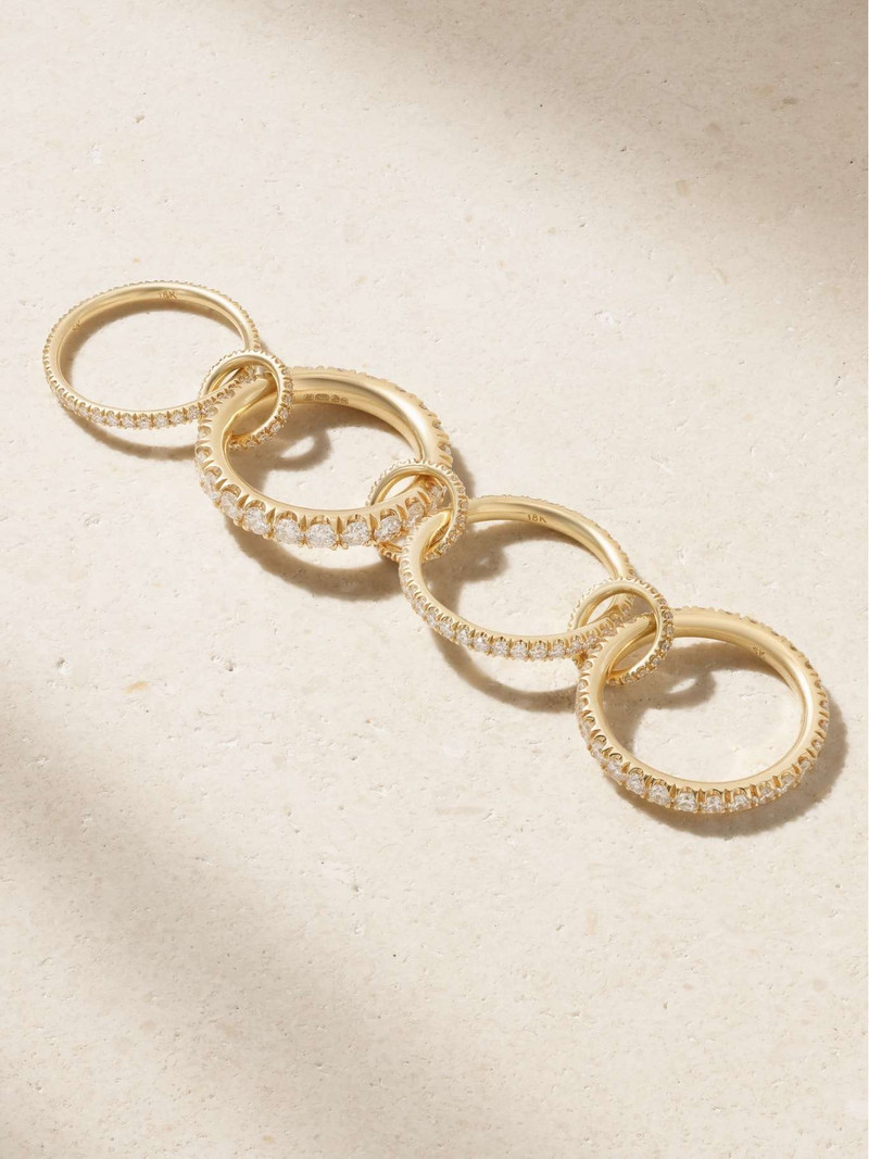 Alix set of four 18-karat gold diamond rings Gold 3