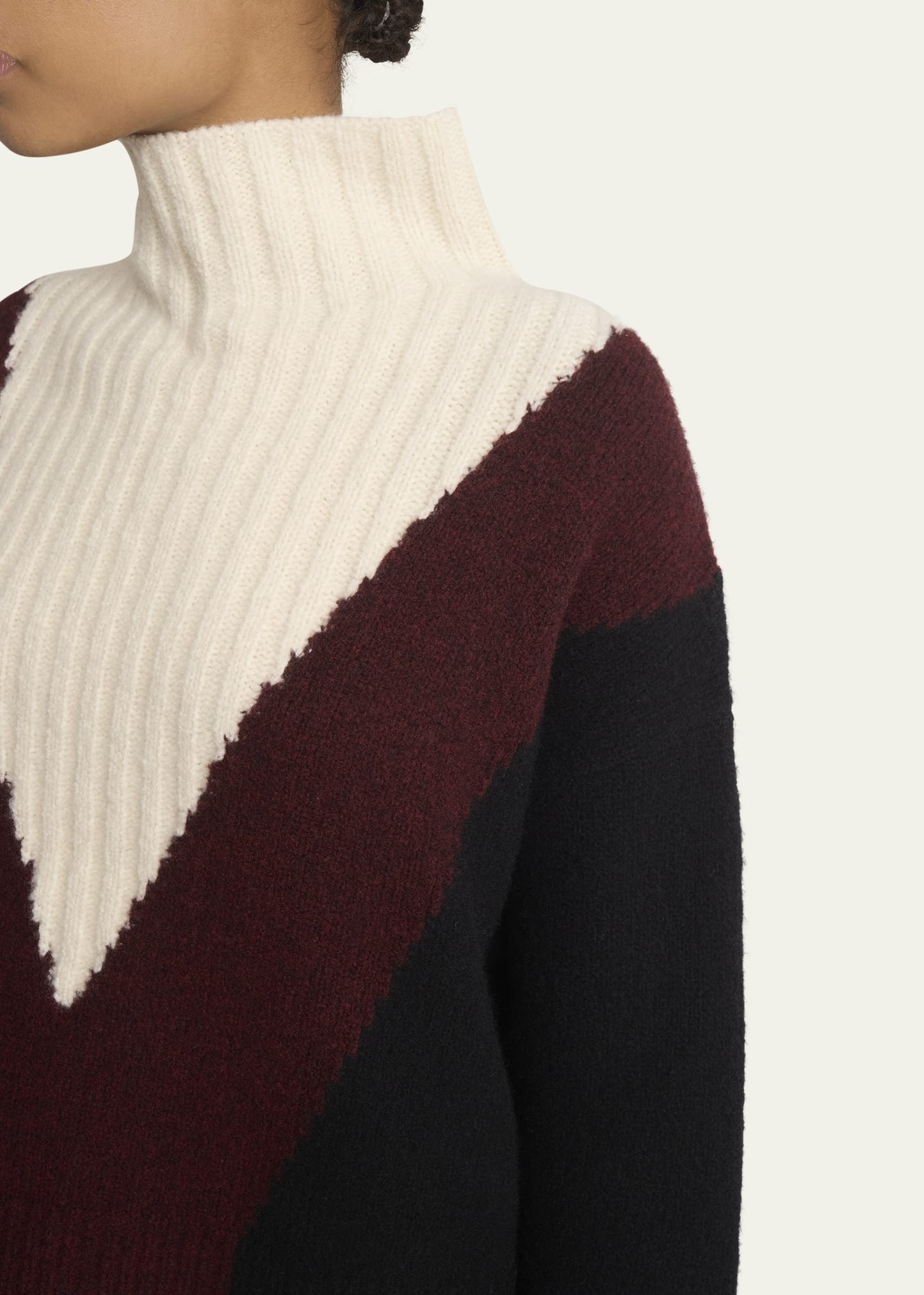 Alma Graphic Cashmere Turtleneck Sweater - 5