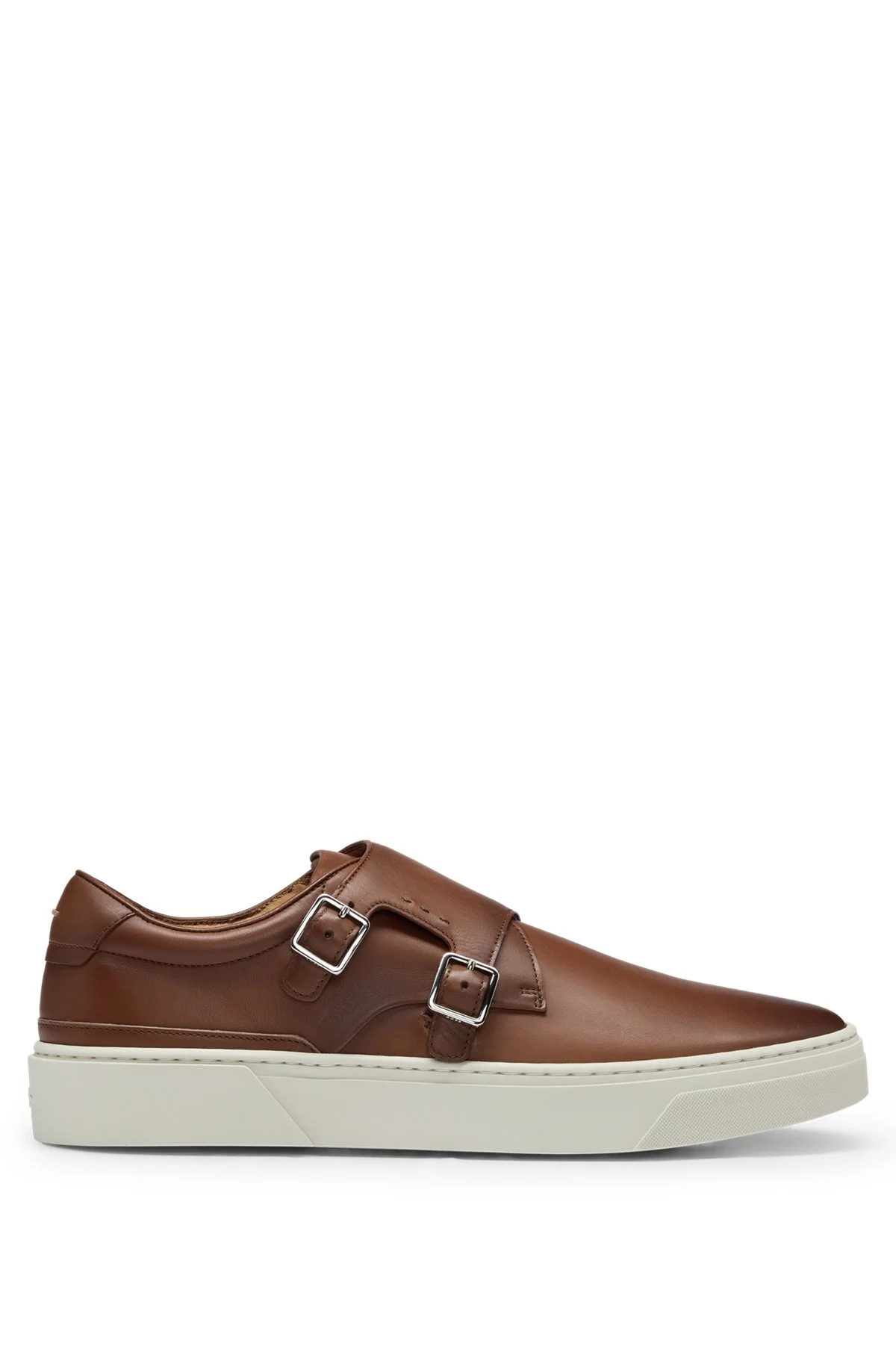 BURNISHED-LEATHER TRAINERS WITH DOUBLE MONK STRAP - 1