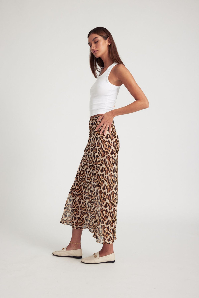 SPRWMN LEOPARD SILK BIAS MAXI SKIRT outlook