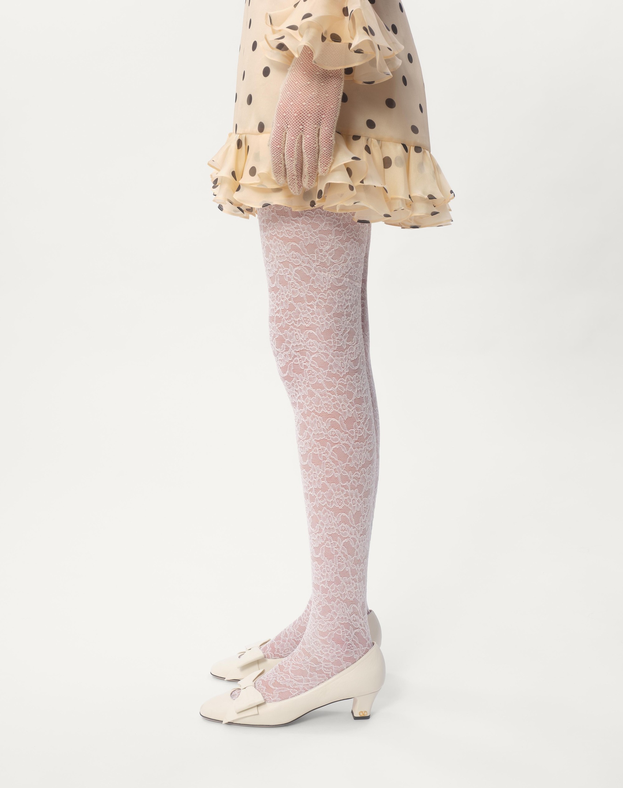 SHORT DRESS IN ORGANZA WITH POLKA DOT PRINT - 4