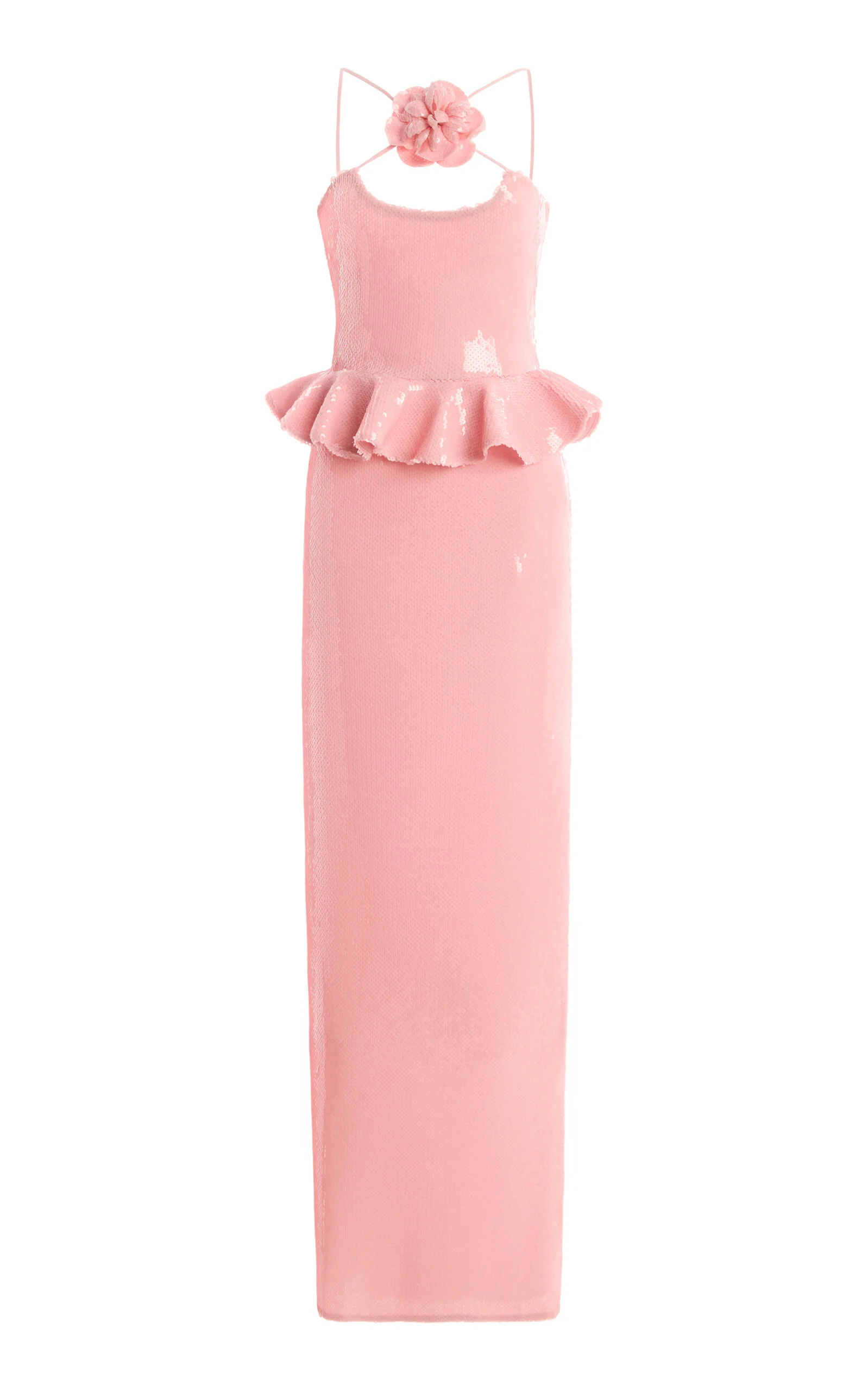 Sequined Peplum Gown pink - 1
