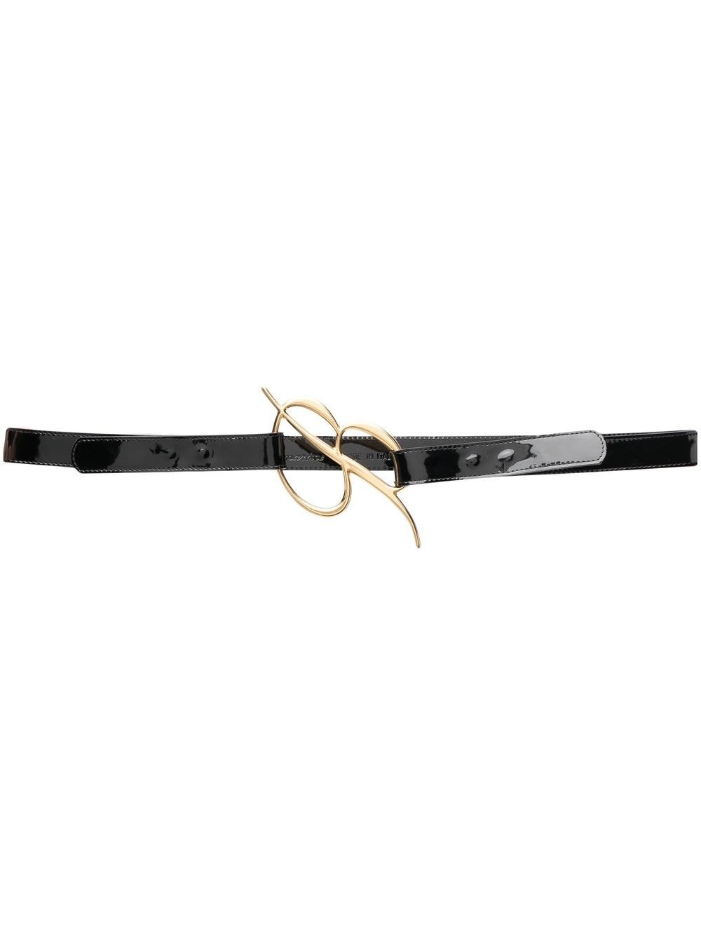 gold-toned letter logo belt - 1