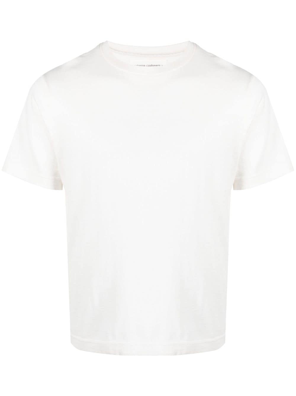 round-neck cotton-cashmere T-shirt - 1