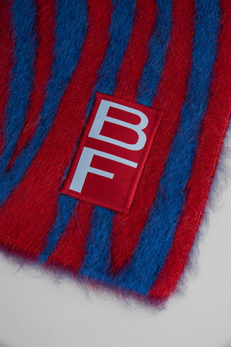 BY FAR ZEBRA SCARF RED BLUE ALPACA outlook