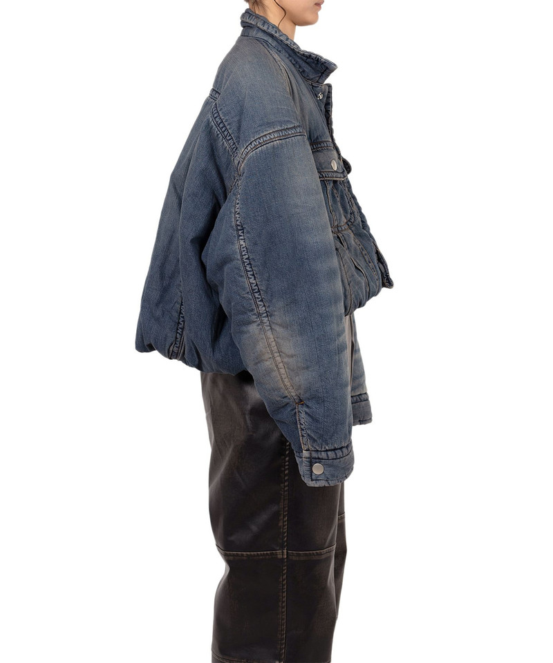 Roll-up Hem Puffer Denim Jacket 14