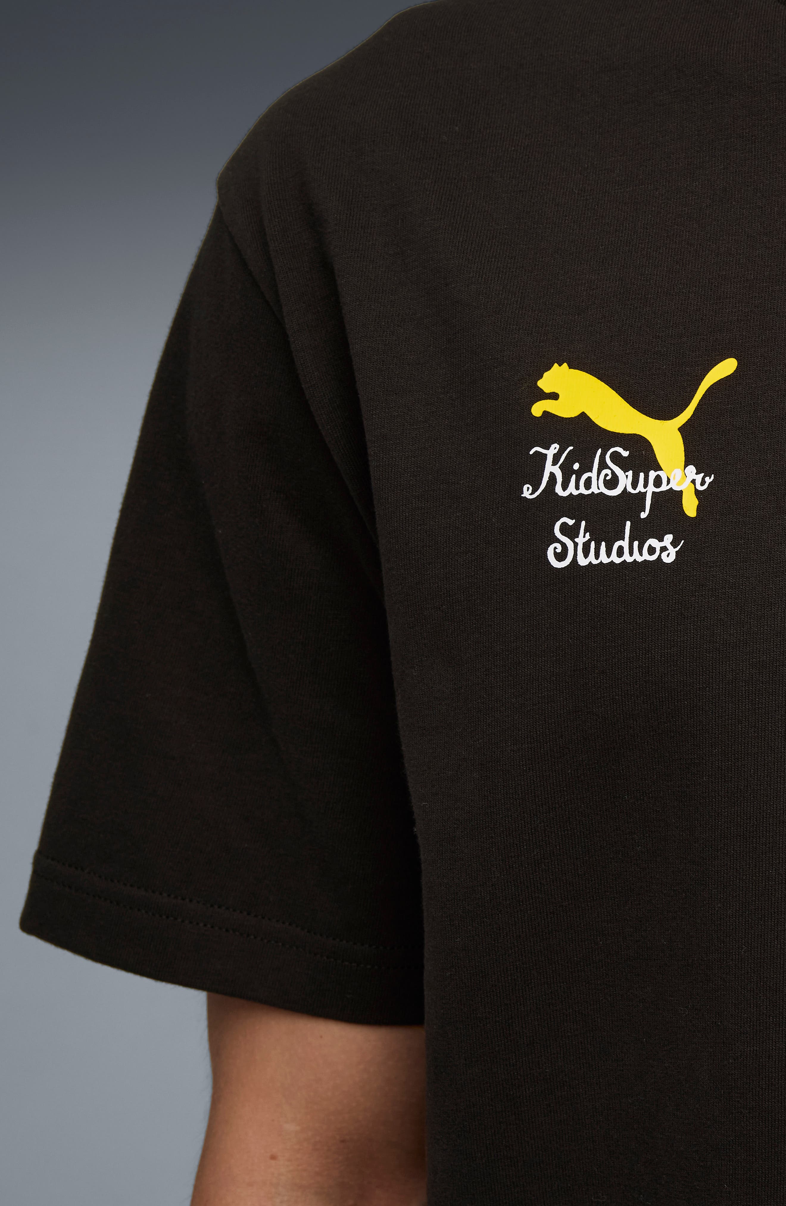 PUMA x KidSuper BVB Graphic T-Shirt in Puma Black-Faster Yellow at Nordstrom - 3