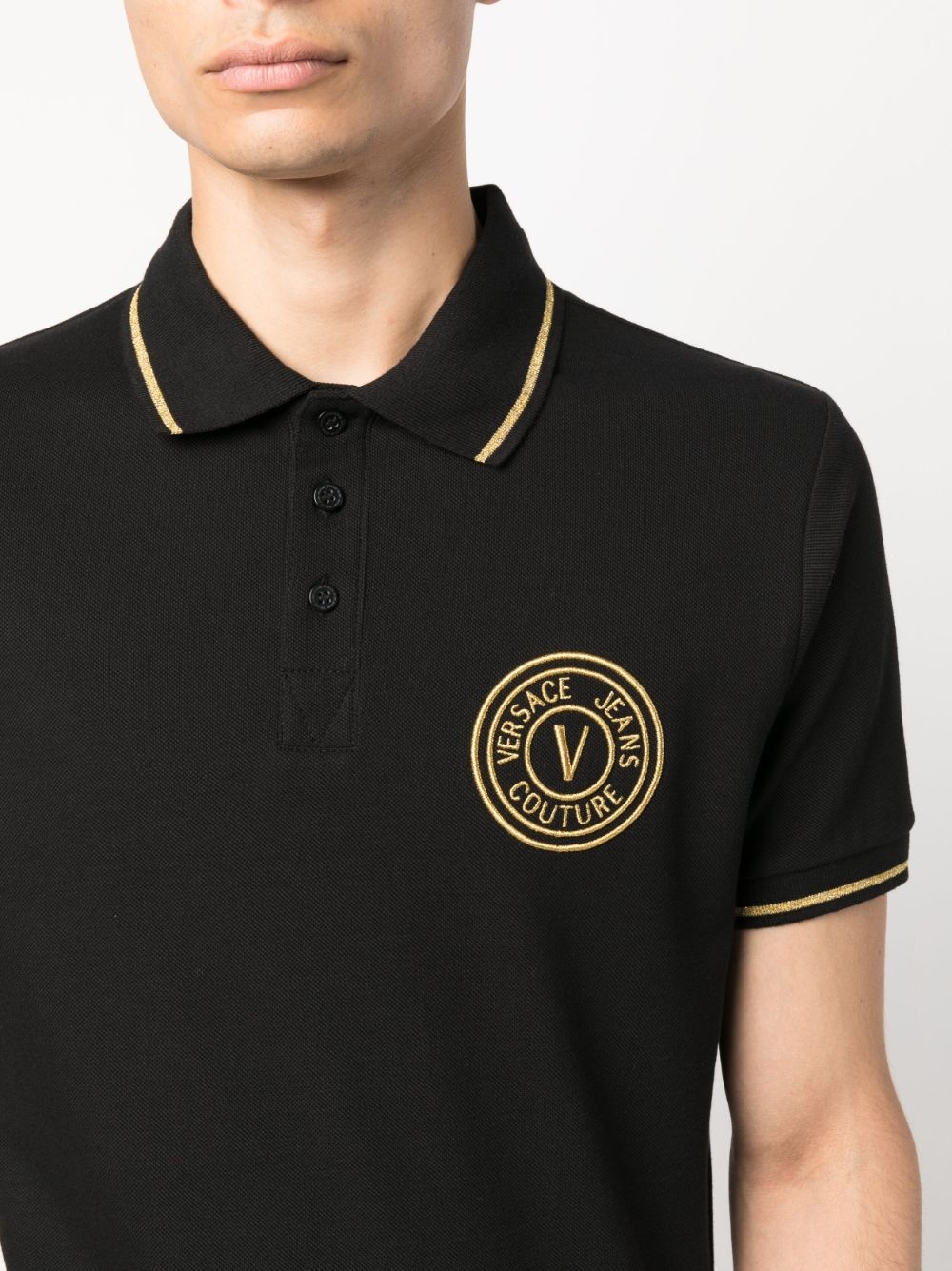logo-embroidered cotton polo shirt - 5