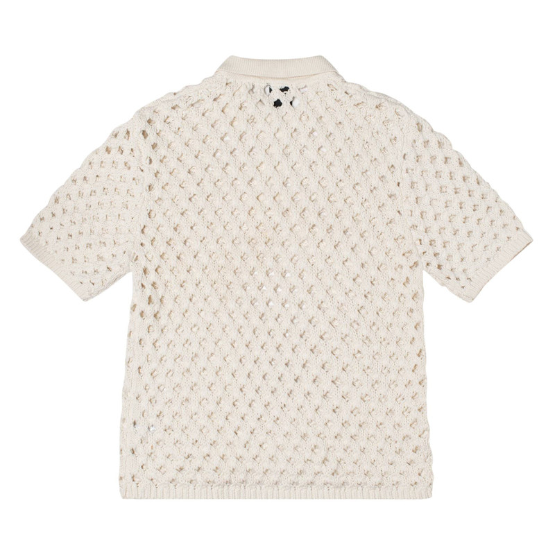 Stüssy Stussy Big Mesh Polo Sweater 'Ivory' outlook