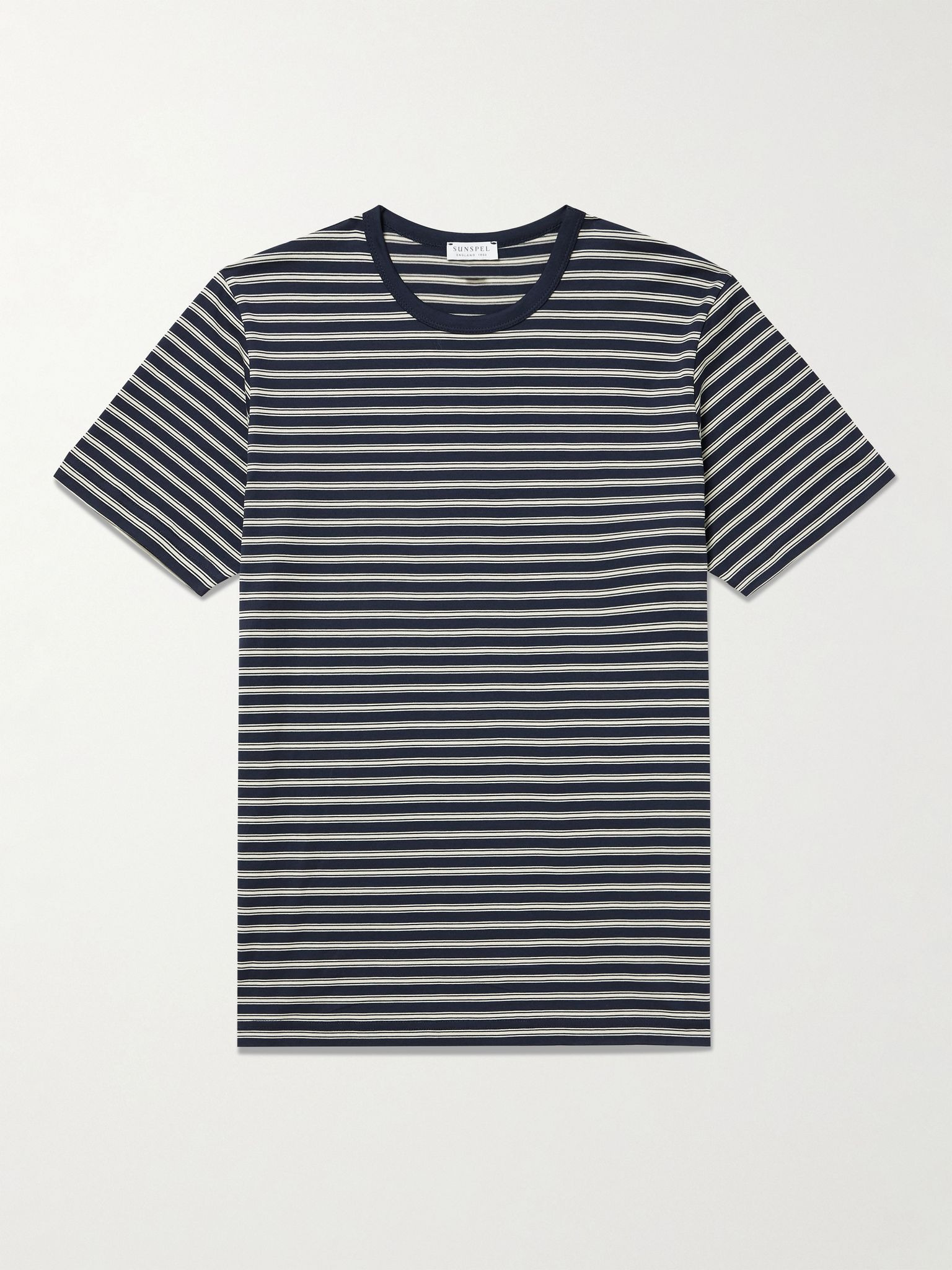 Striped Supima Cotton-Jersey T-Shirt Navy - 1