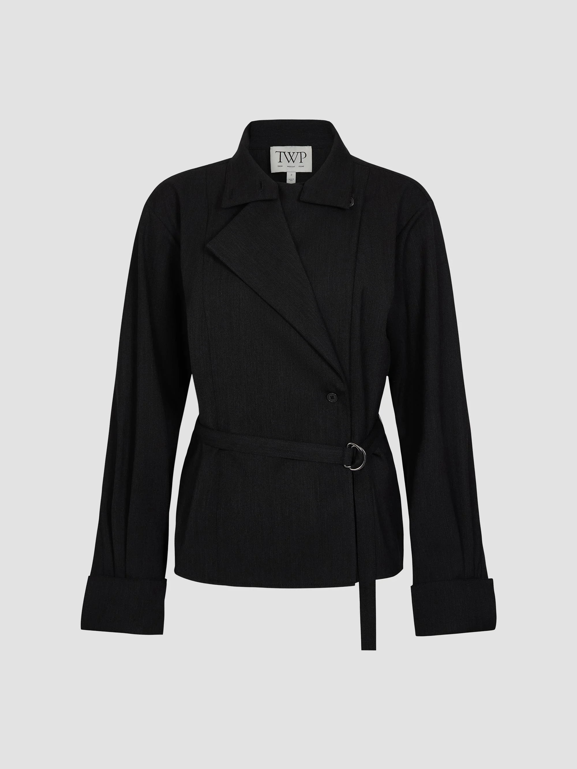 Women's The Last Chapter Stretch-Wool Belted Jacket - Smoke - 1