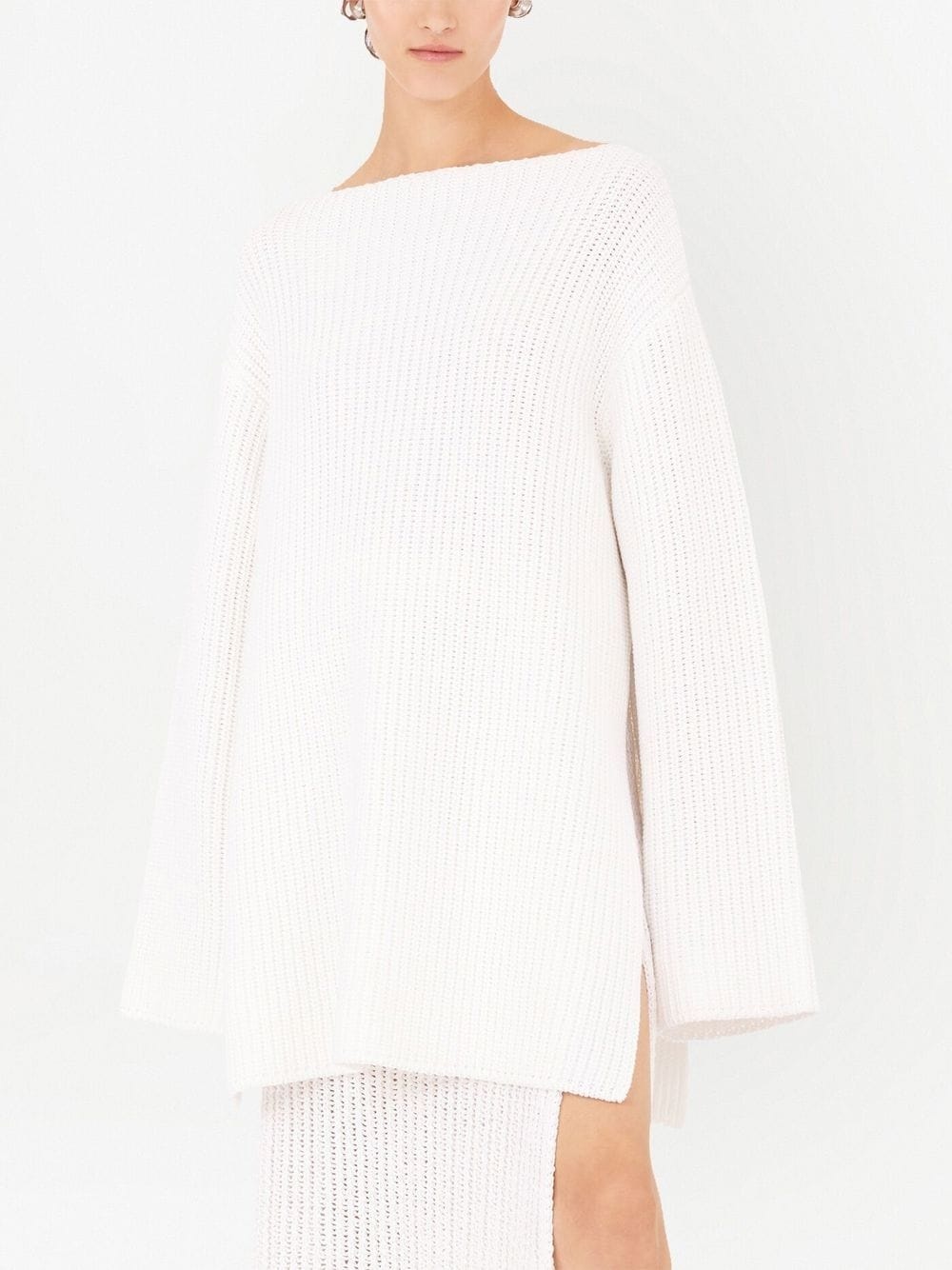 side-slit ribbed-knit jumper - 3