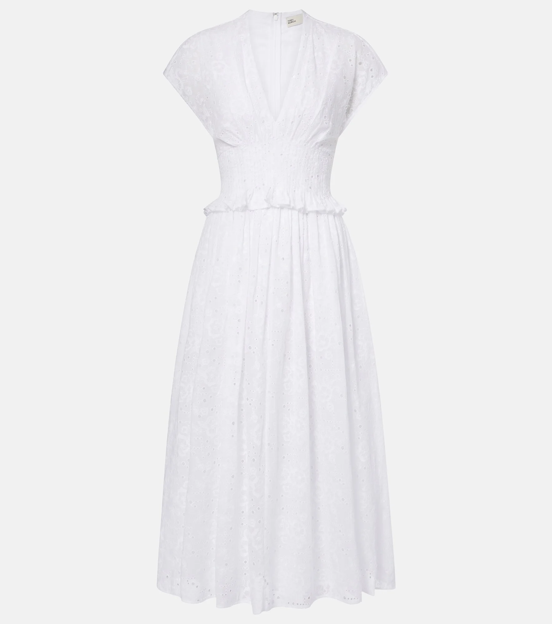 Broderie anglaise cotton midi dress - 1