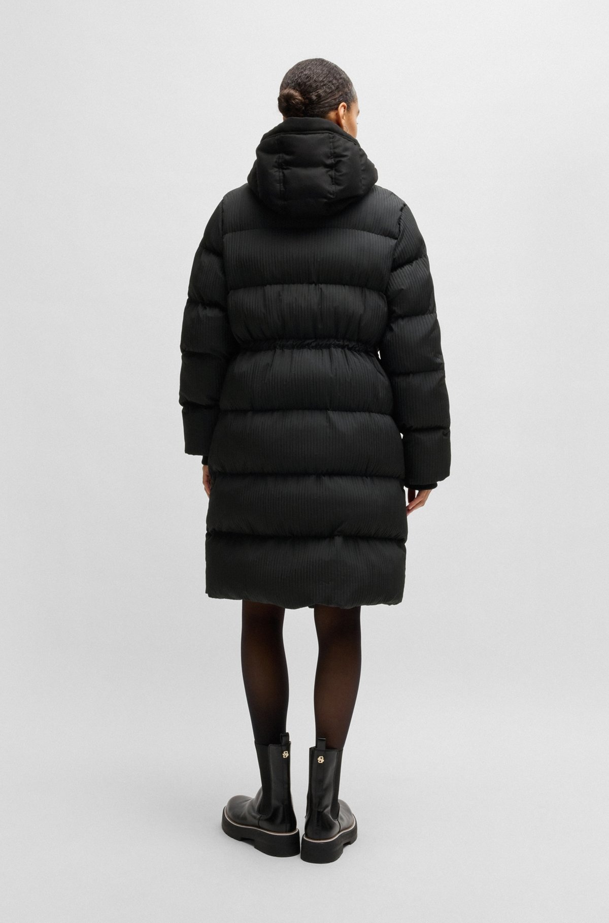 WATER-REPELLENT PARKA JACKET IN QUILTED CORDUROY-EFFECT FABRIC - 4