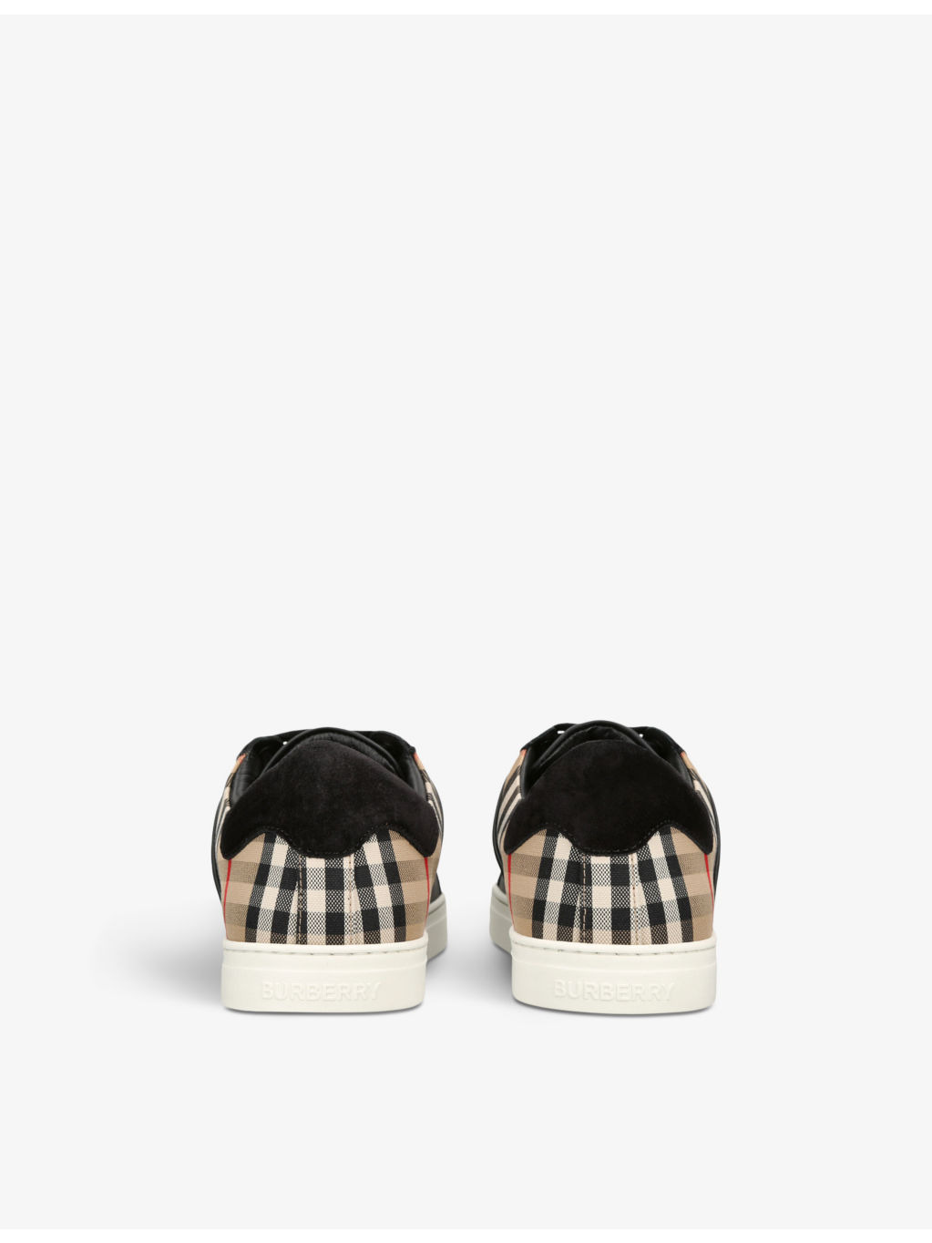 Stevie check-print leather low-top trainers - 4