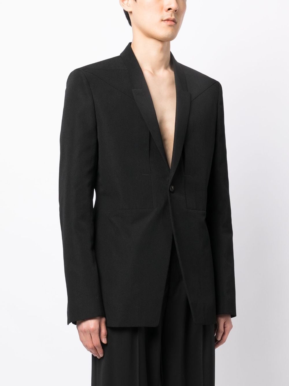 seam-detail single-breasted blazer - 3
