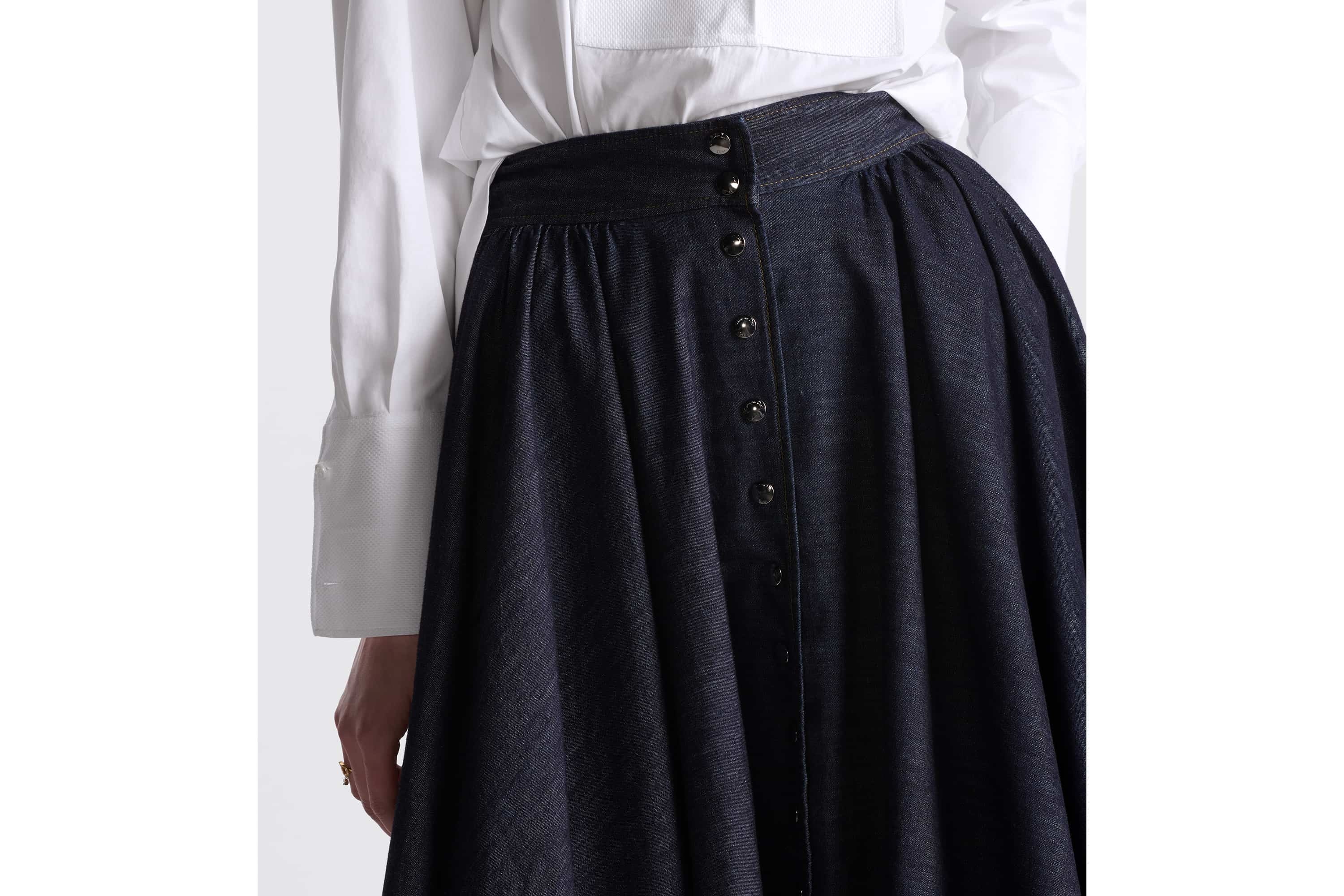 Buttoned Mid-Length Skirt - 3