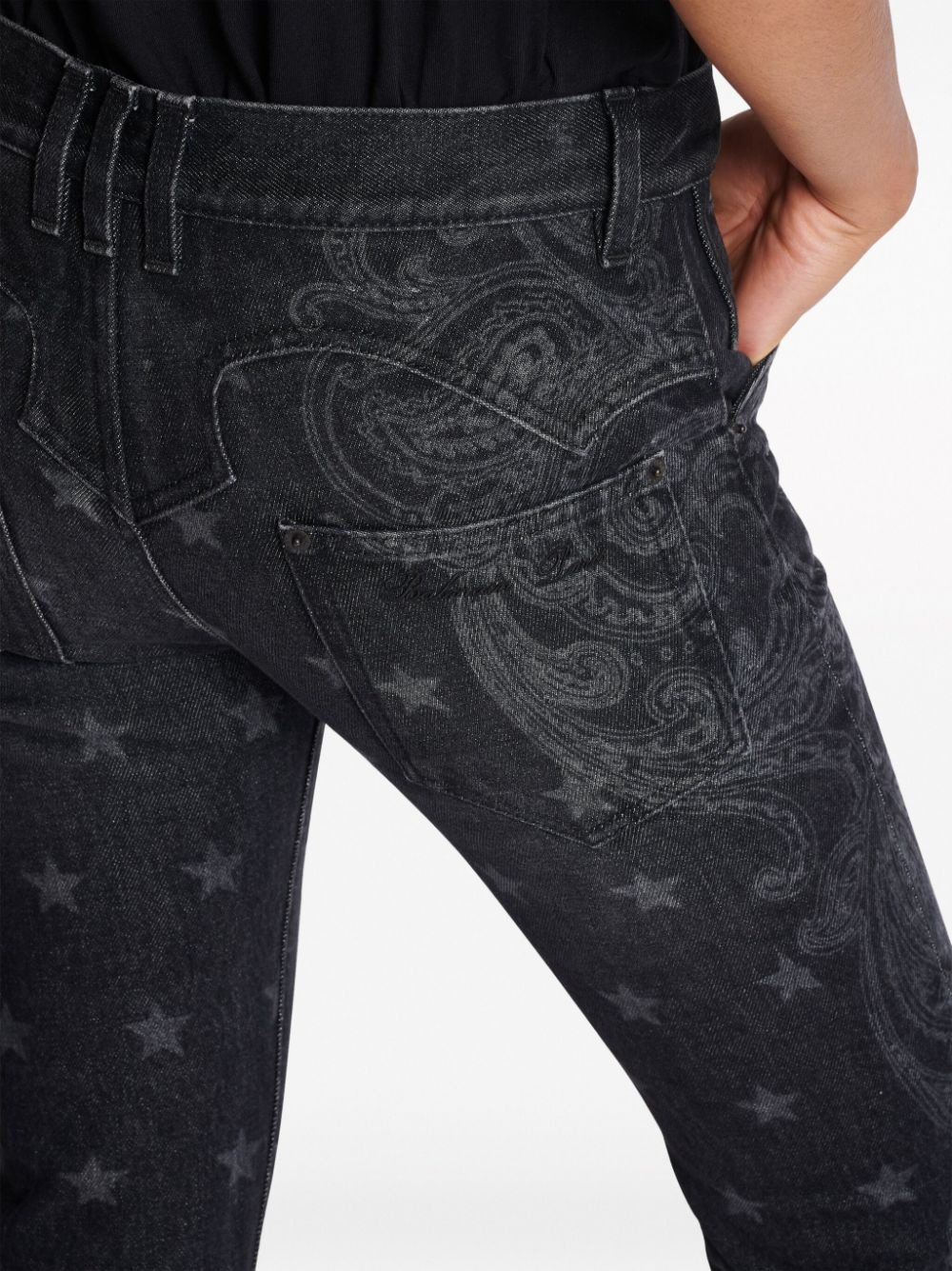 star-print bootcut mid-rise jeans - 6