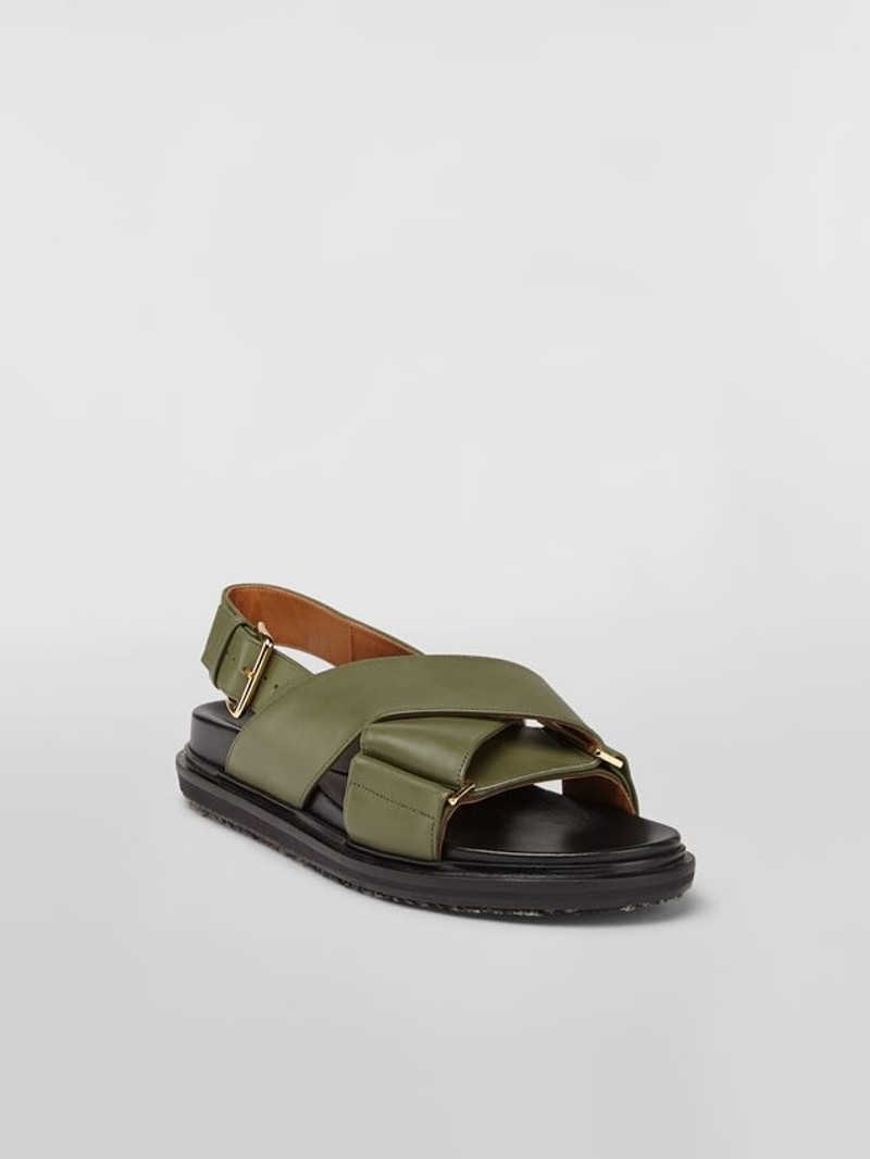 Marni GREEN CALFSKIN CRISS-CROSS FUSSBETT outlook