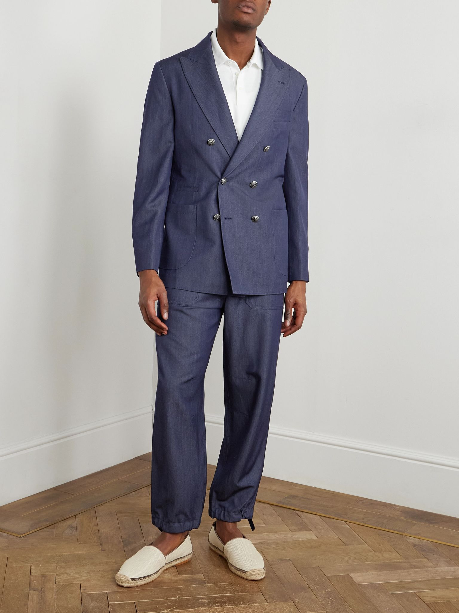 Straight-Leg Virgin Wool-Blend Trousers Navy - 2