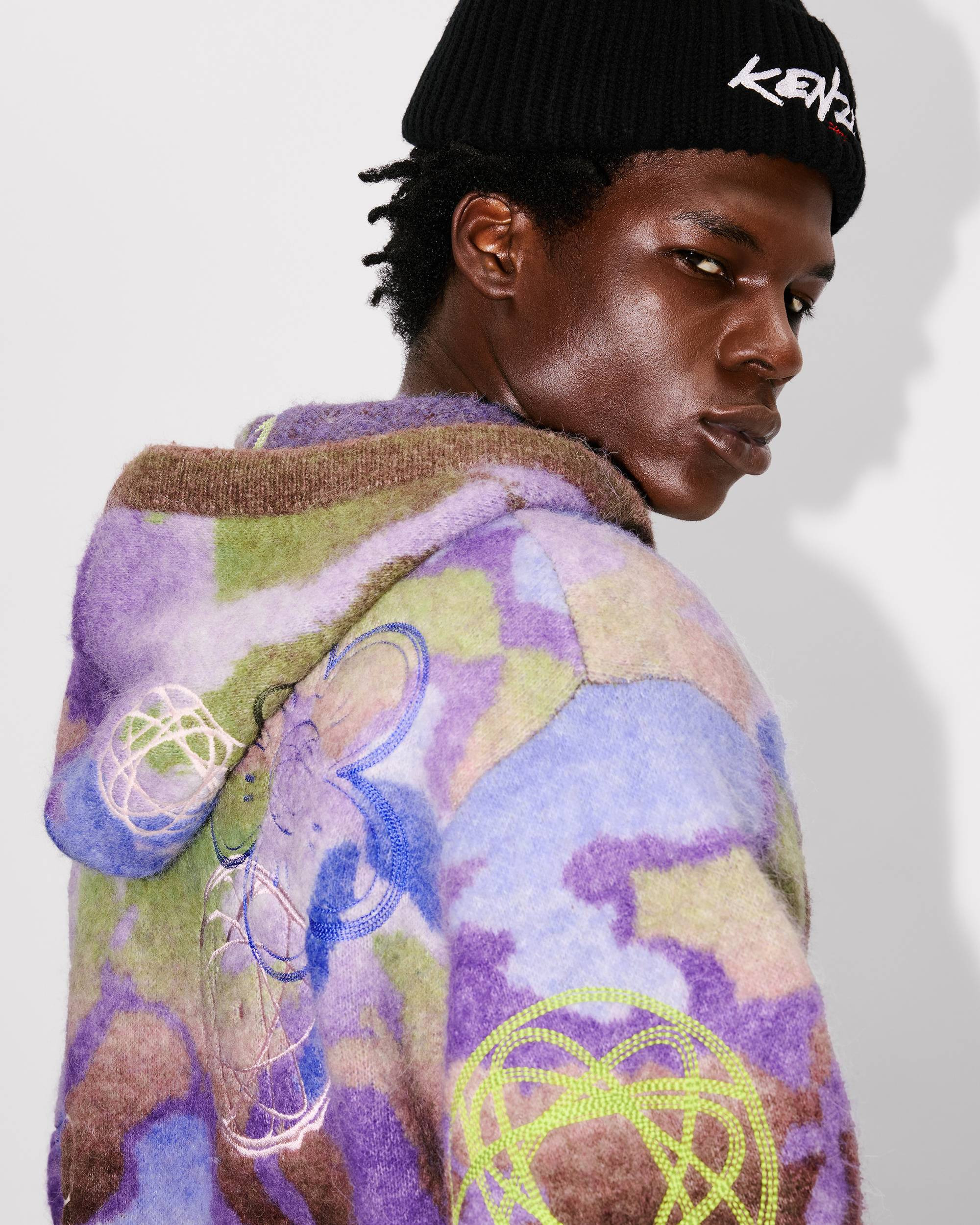 'Kenzo x Futura 2000' knitted hoodie in mixed wool - 7