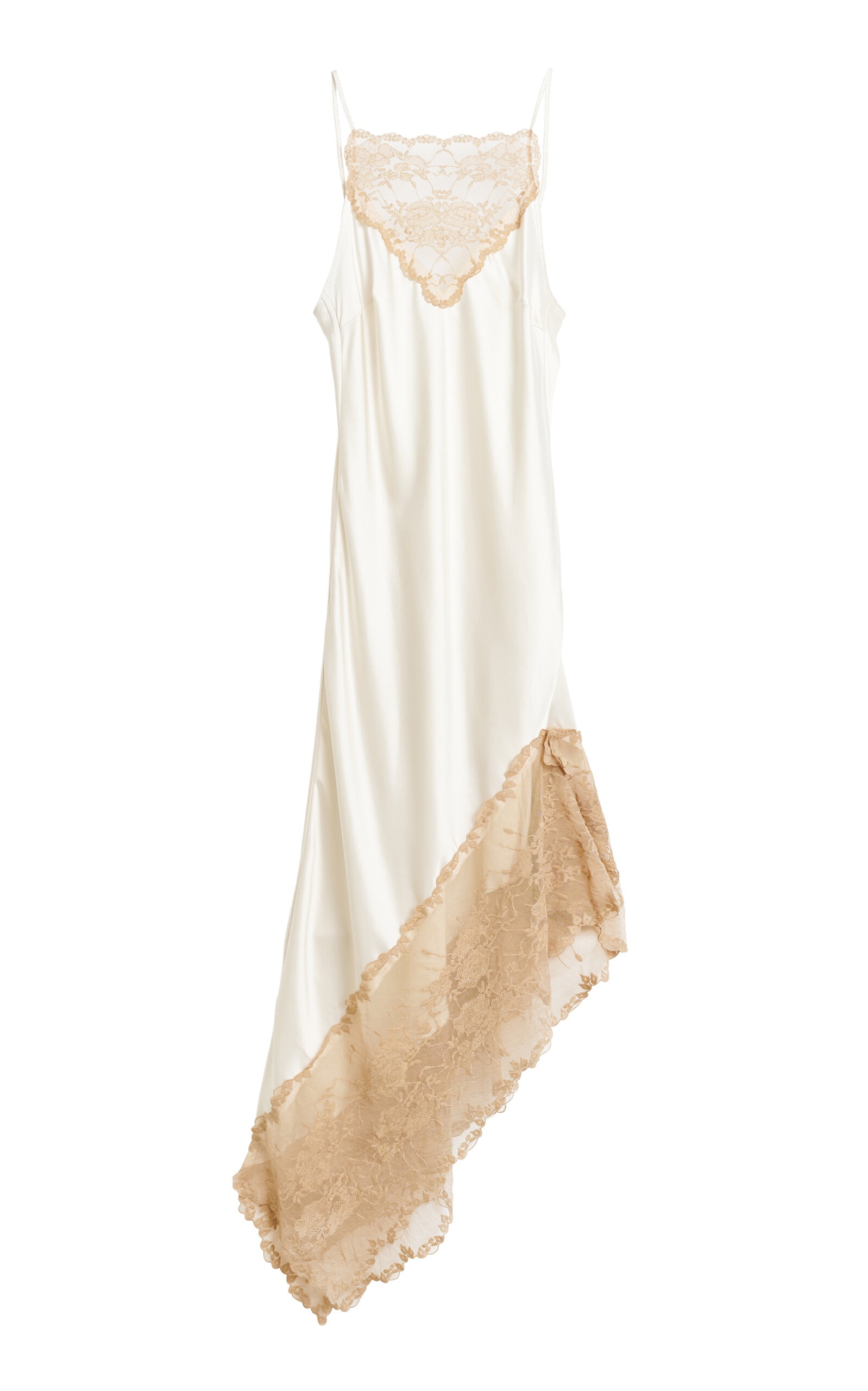 Laynee Asymmetric Lace-Trimmed Slip Dress white - 1