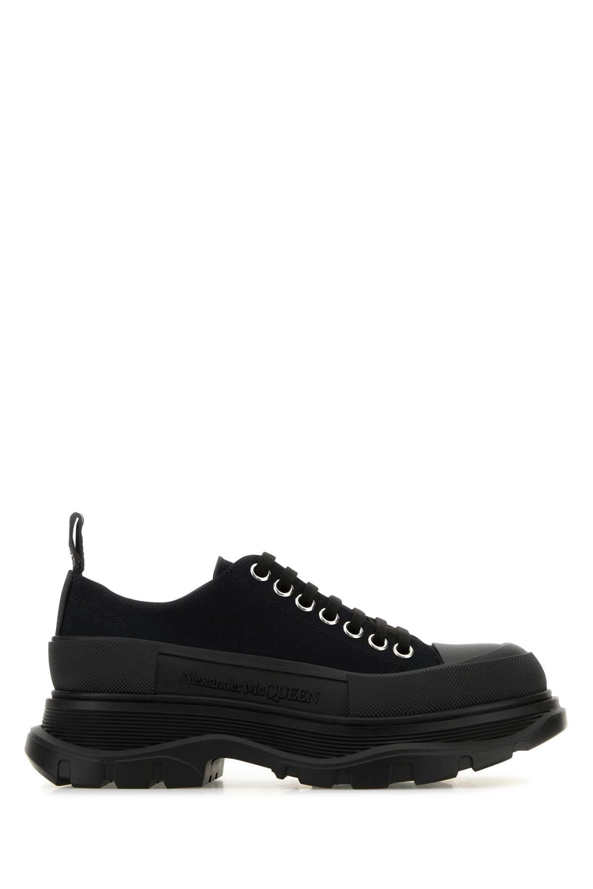 Alexander Mcqueen Women Black Canvas Tread Slick Sneakers - 1