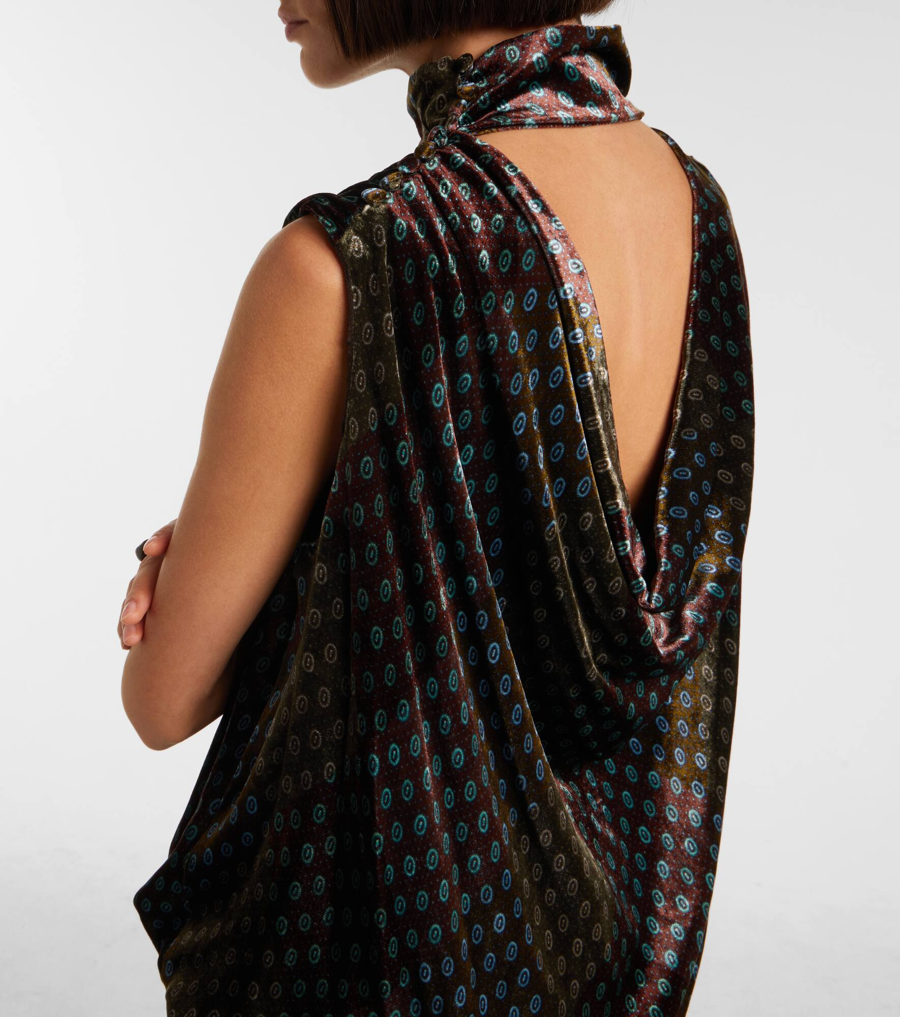 Printed satin maxi dress - 6
