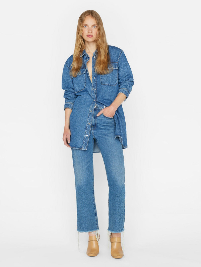 FRAME A Line Shirt Dress in Brisk outlook