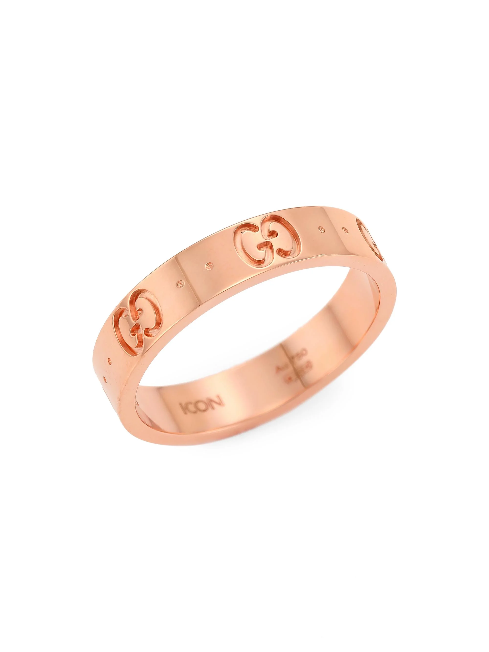 Men's Unisex Icon Thin Band 18K Rose Gold Ring - 1