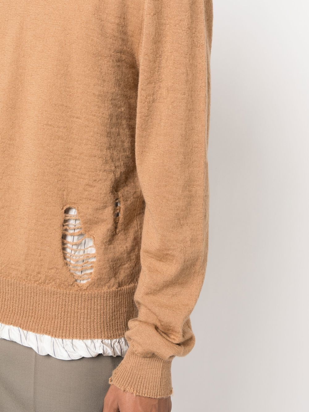 double-layer distressed-detail jumper - 6