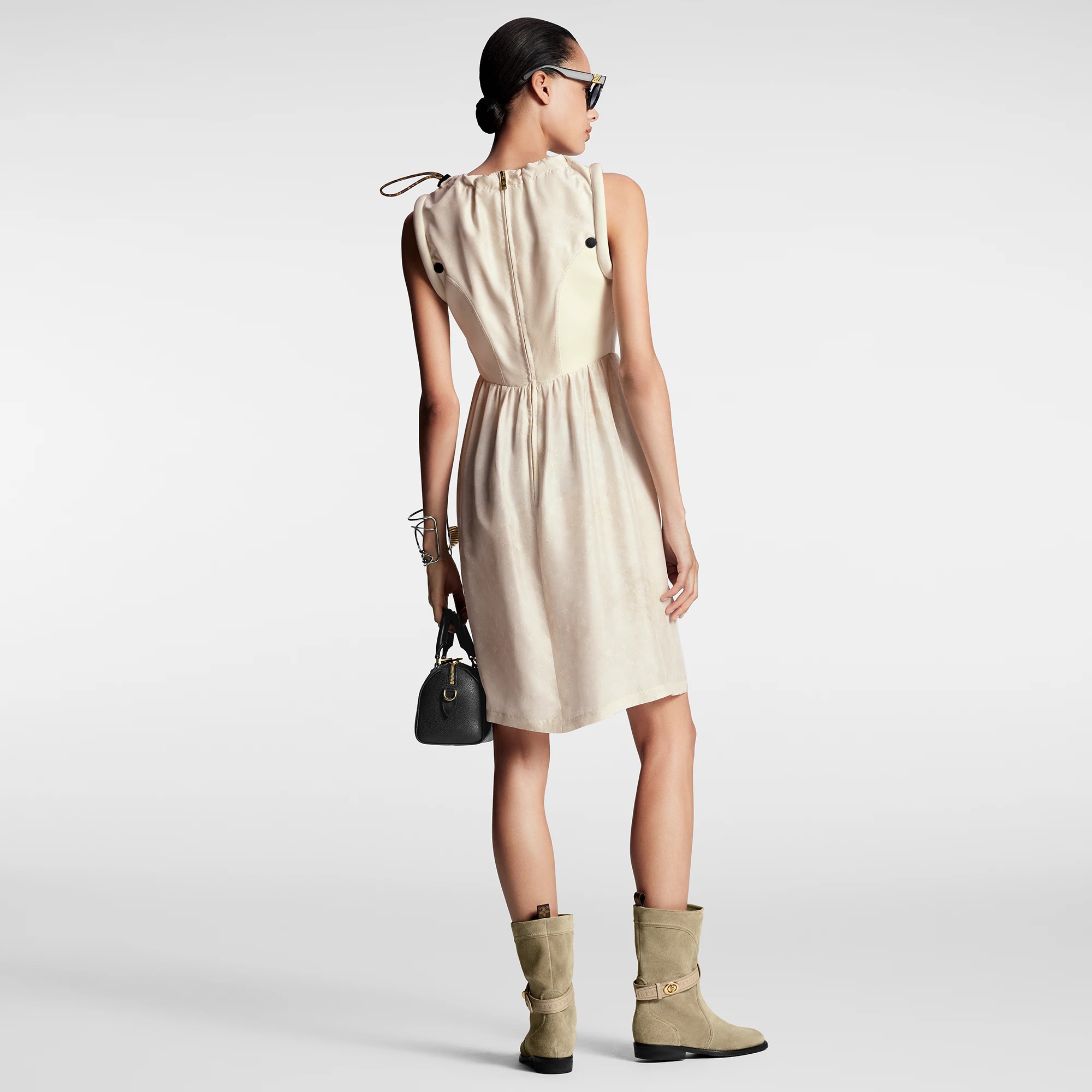 Drawstring Scuba Dress - 3