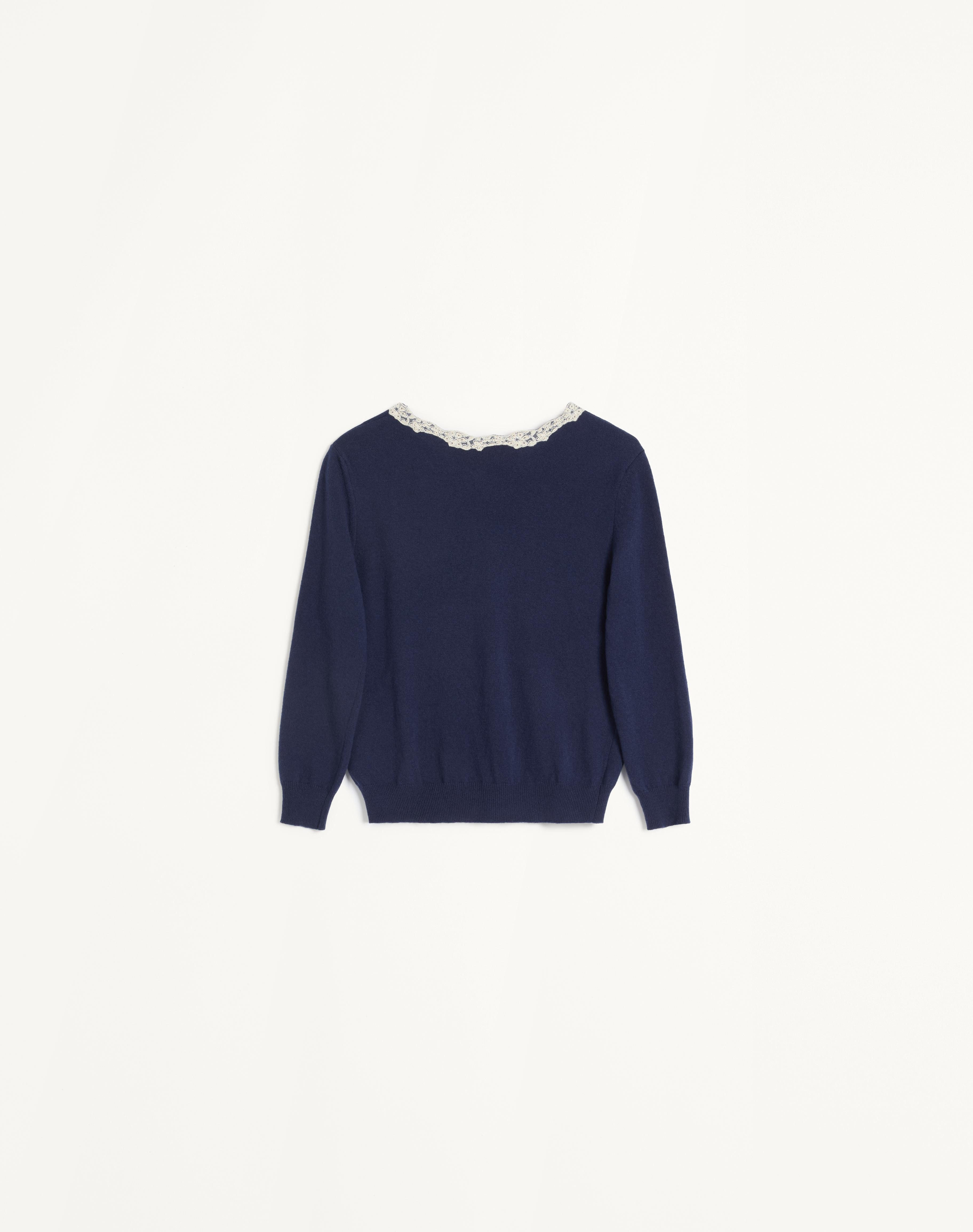 EMBROIDERED WOOL AND LACE CARDIGAN - 2