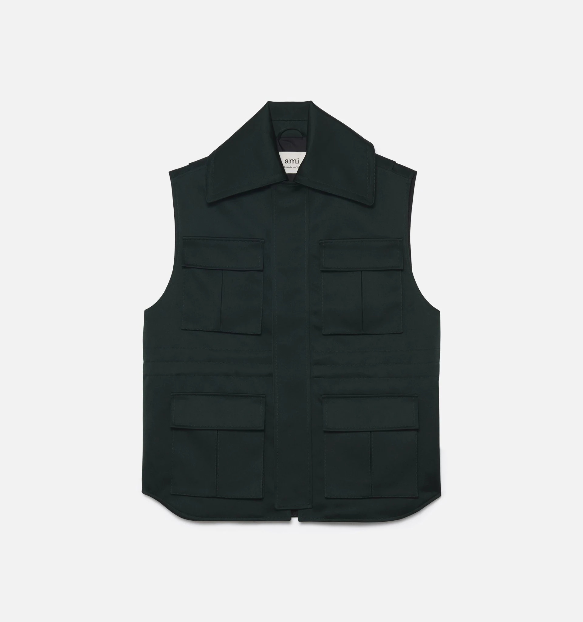 Sleeveless Jacket With Patch Pockets - 5