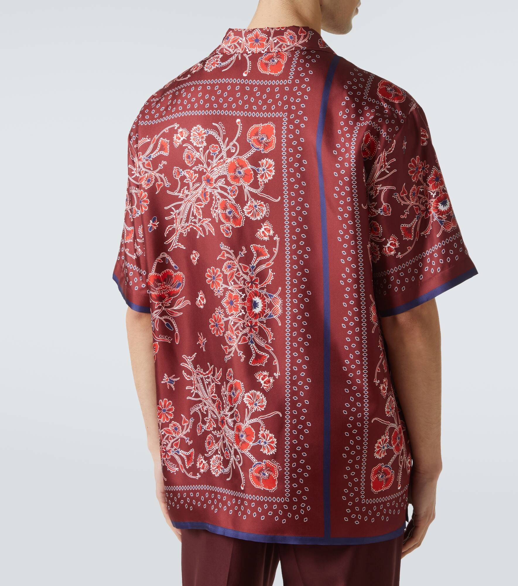 Printed silk bowling shirt - 4