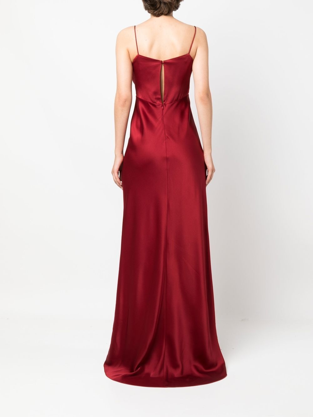 V-neck satin gown - 4