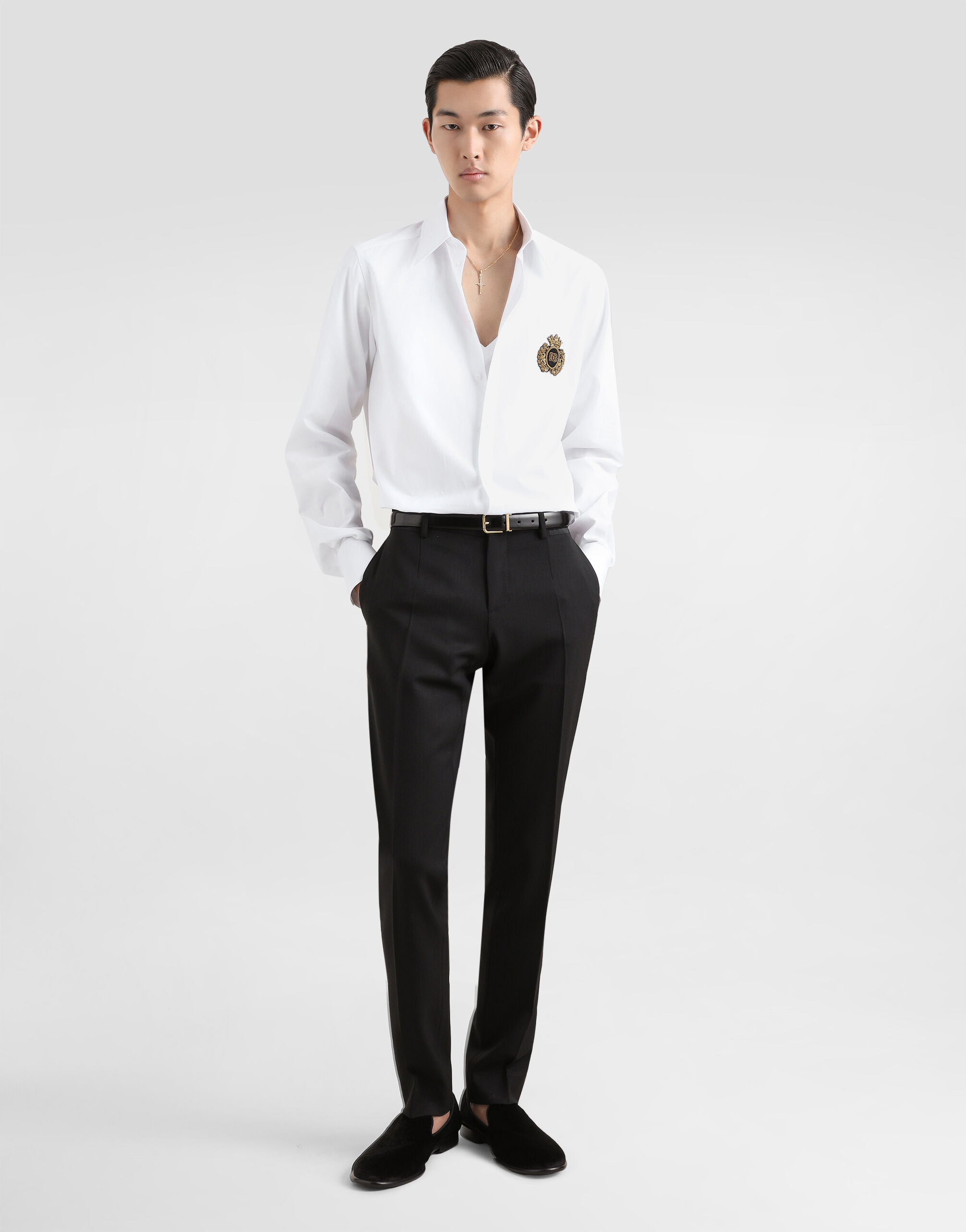 Cotton shirt with heraldic patch - 2