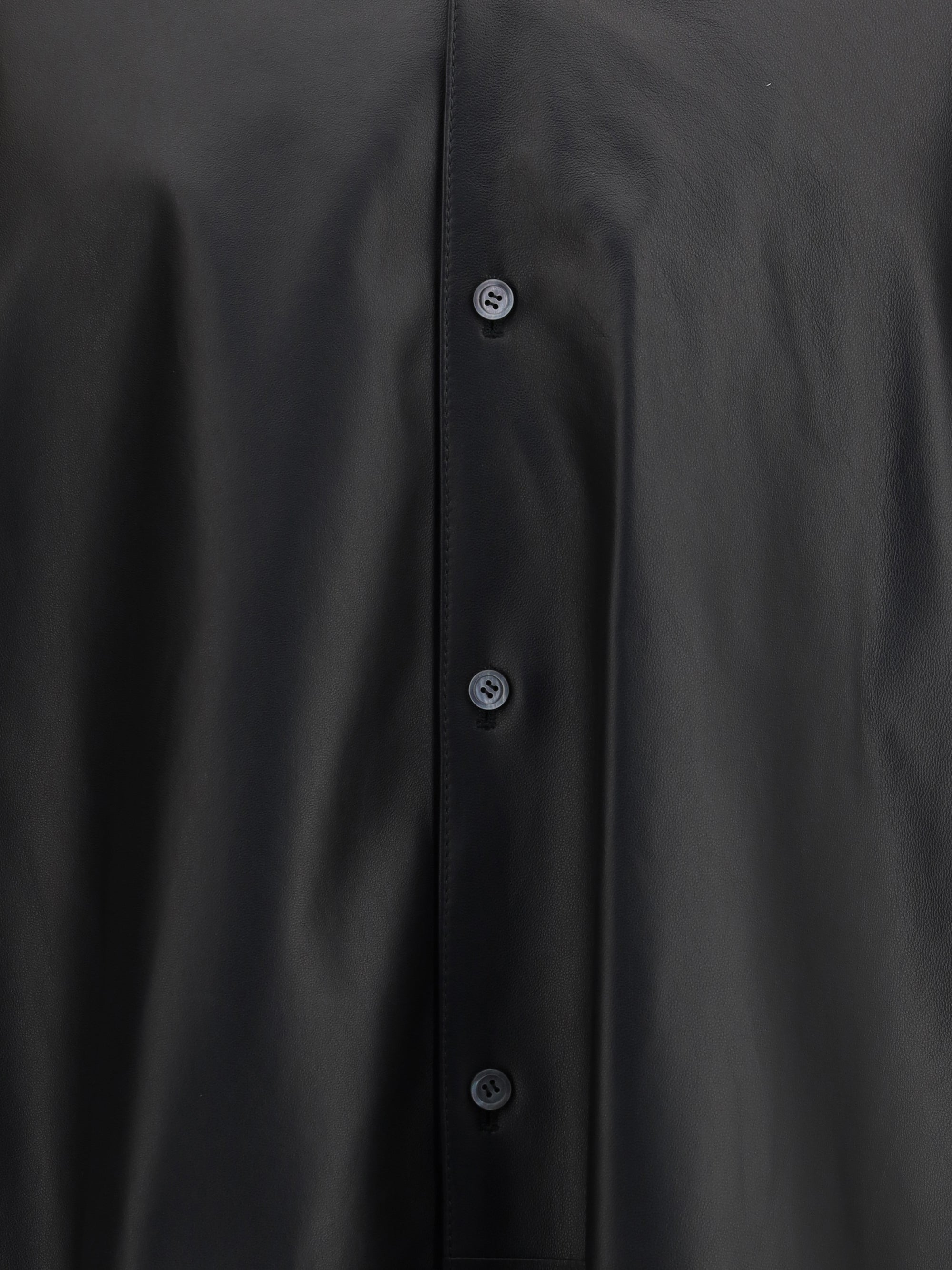 Loewe Men Short Sleeve Leather Shirt - 3