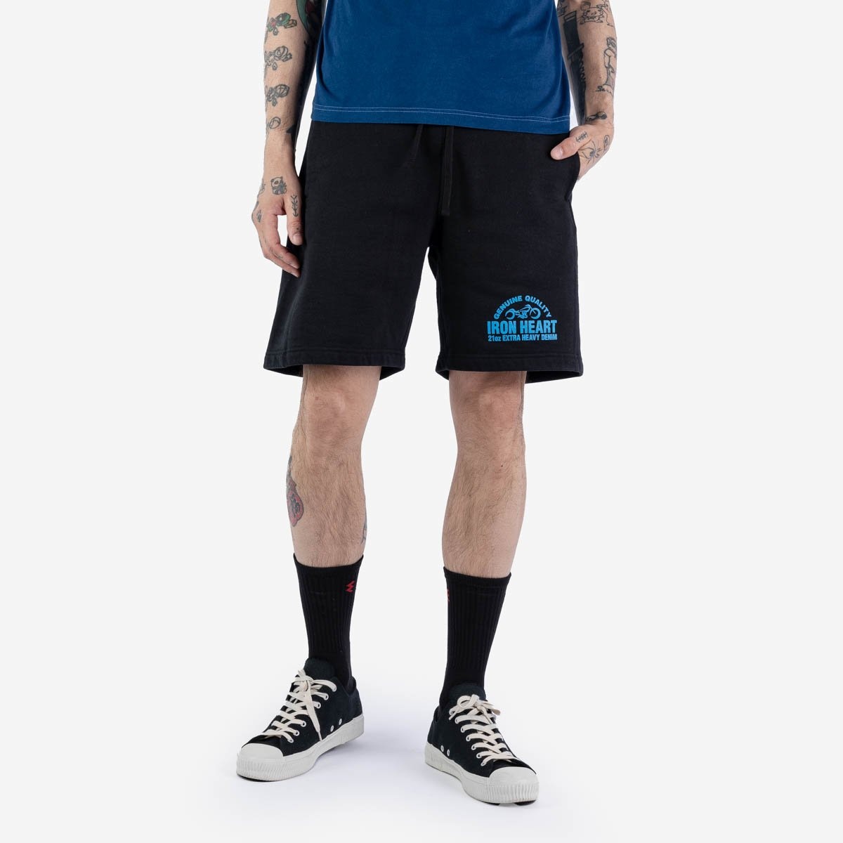 IHSW-50-BLK Ultra Heavy Cotton Fleece Printed Sweat Shorts – Black - 3