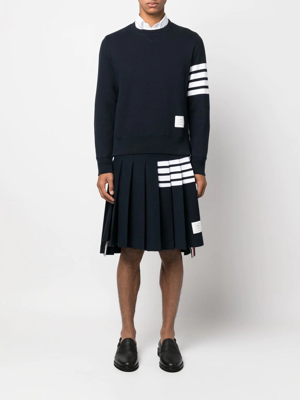 4-Bar stripe pleated skirt - 2