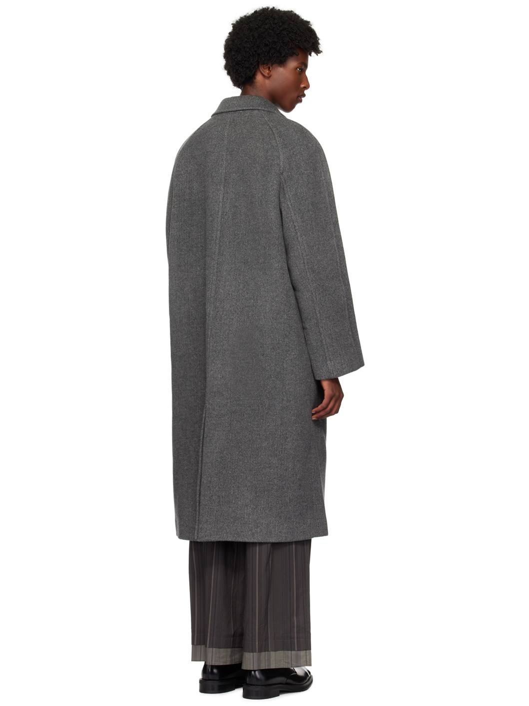 Gray Raglan Long Coat - 3