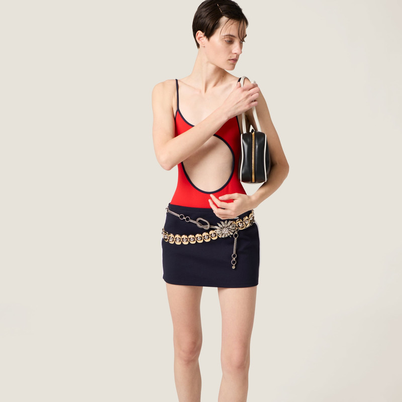 Miu Miu Technical yarn miniskirt outlook