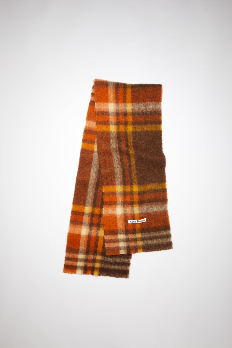 Heavy plaid scarf - Brown/orange 1