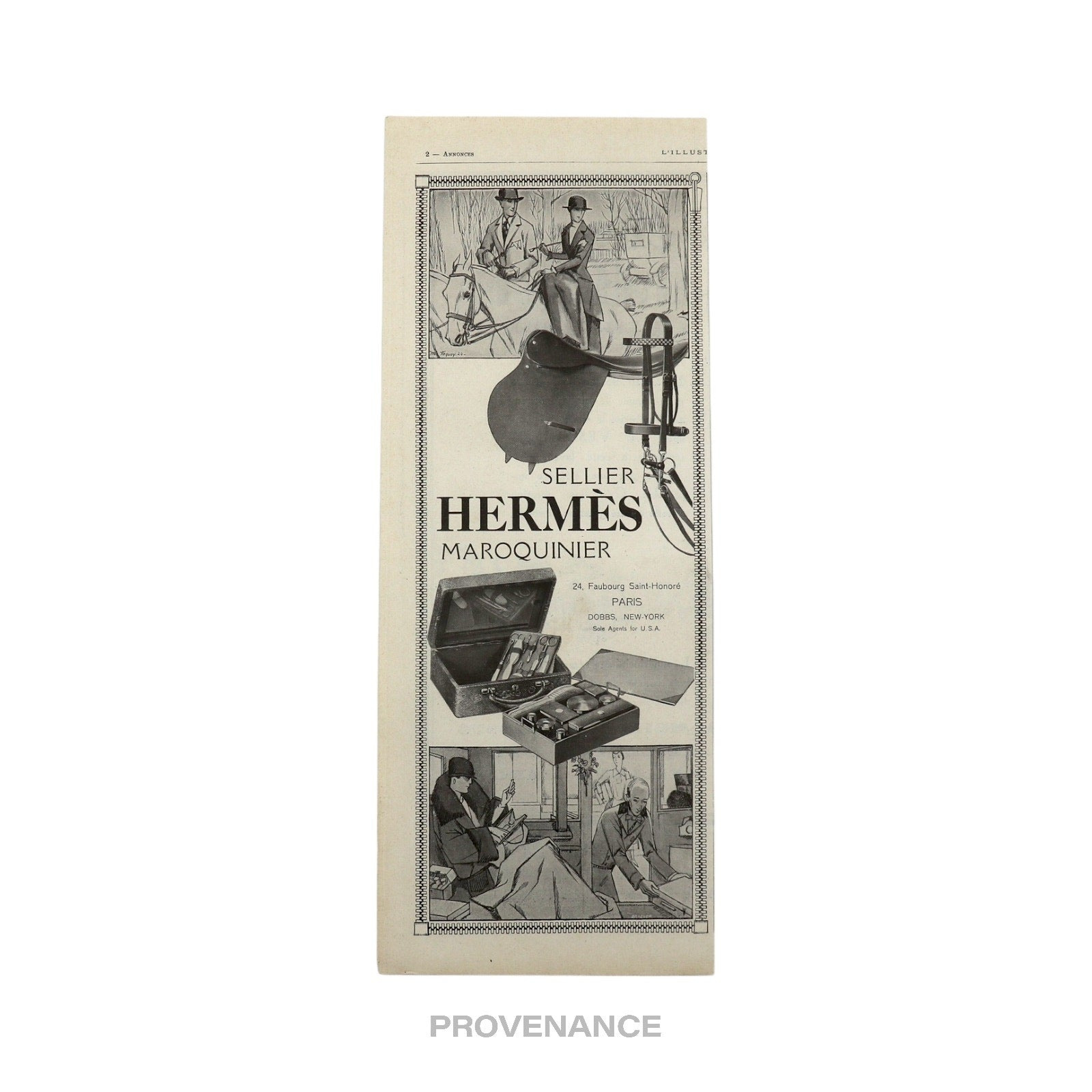 Hermes Antique Vintage Newsprint Ad - SELLIER MAROQUINIER - 3
