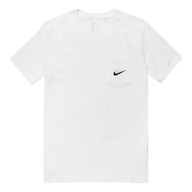 Nike Pocket Air Logo Solid Color Short Sleeve White CK2235-100 - 1