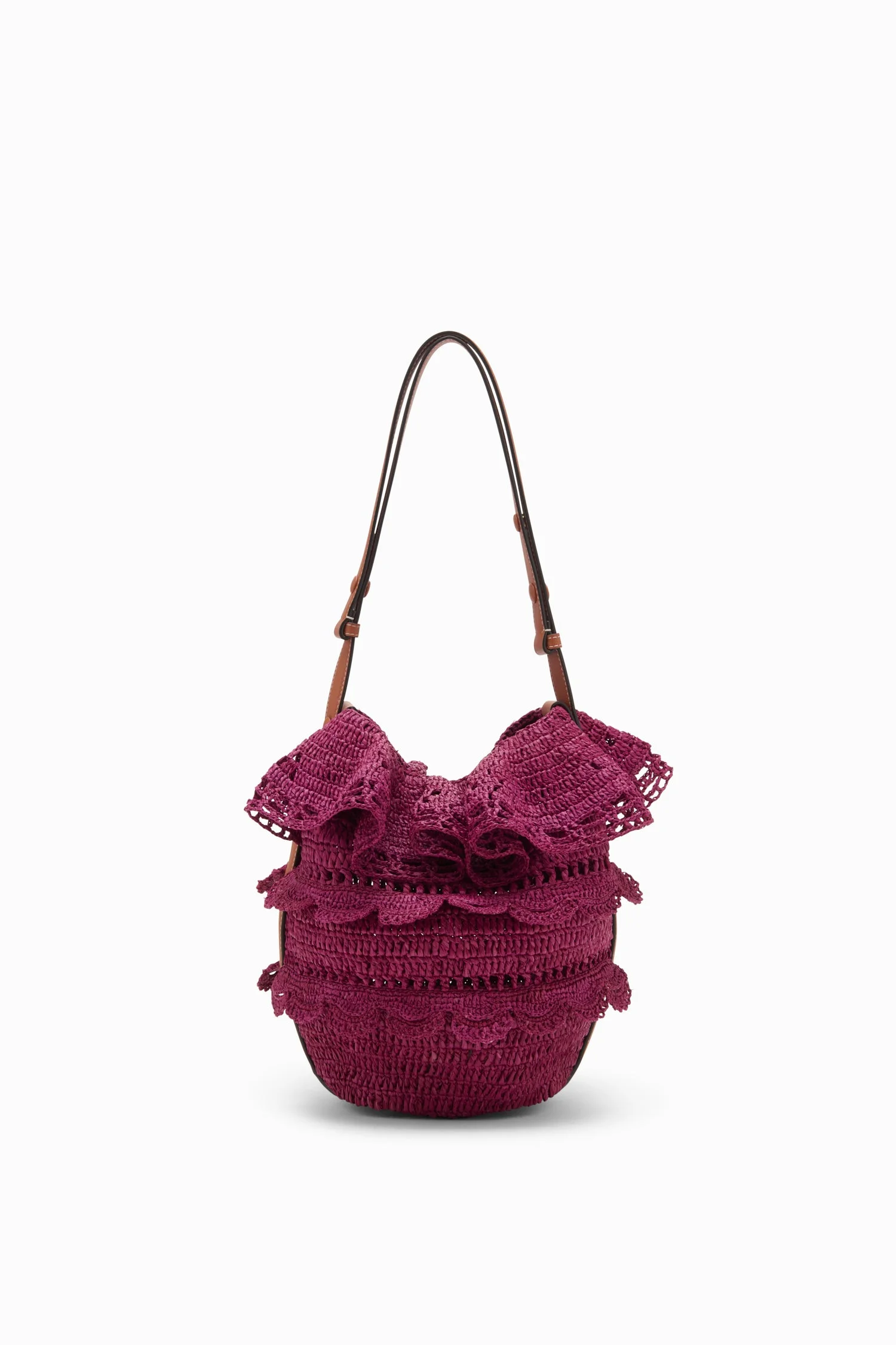 Marina Raffia Ruffle Bucket - 1