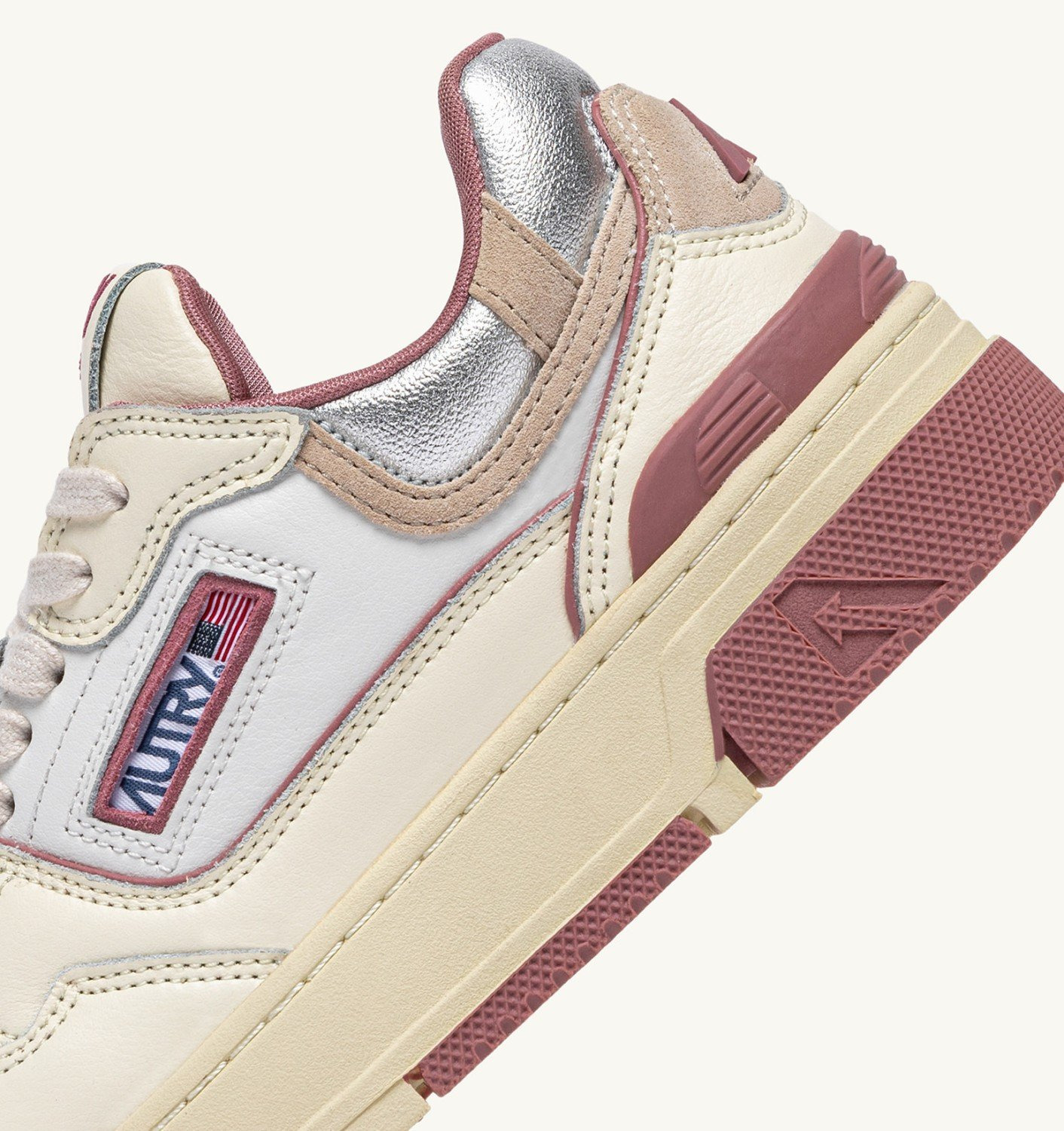 CLC LOW SNEAKERS IN WHISPER WHITE ASH ROSE AND SILVER LEATHER - 6