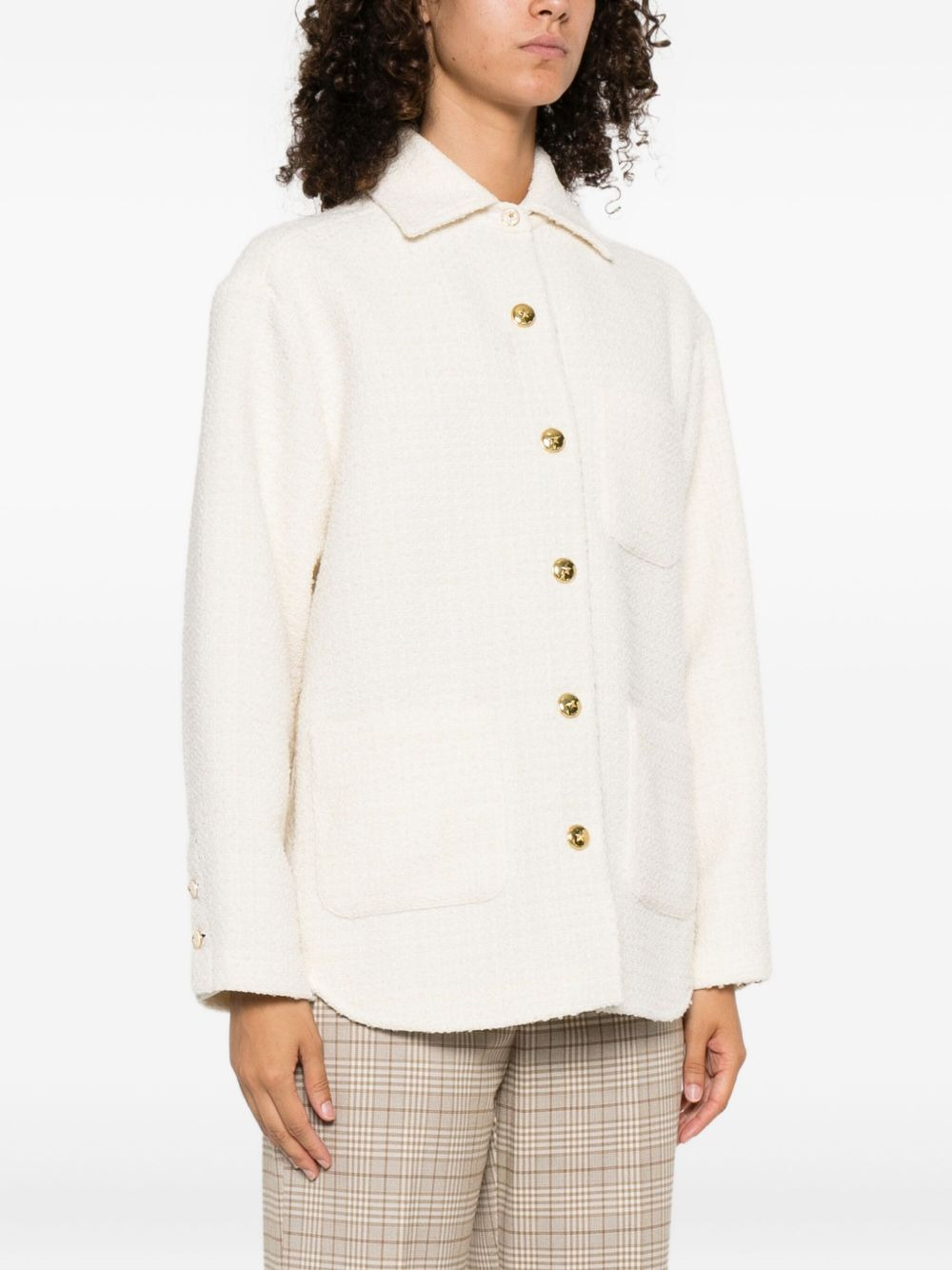 textured buttoned jacket - 3